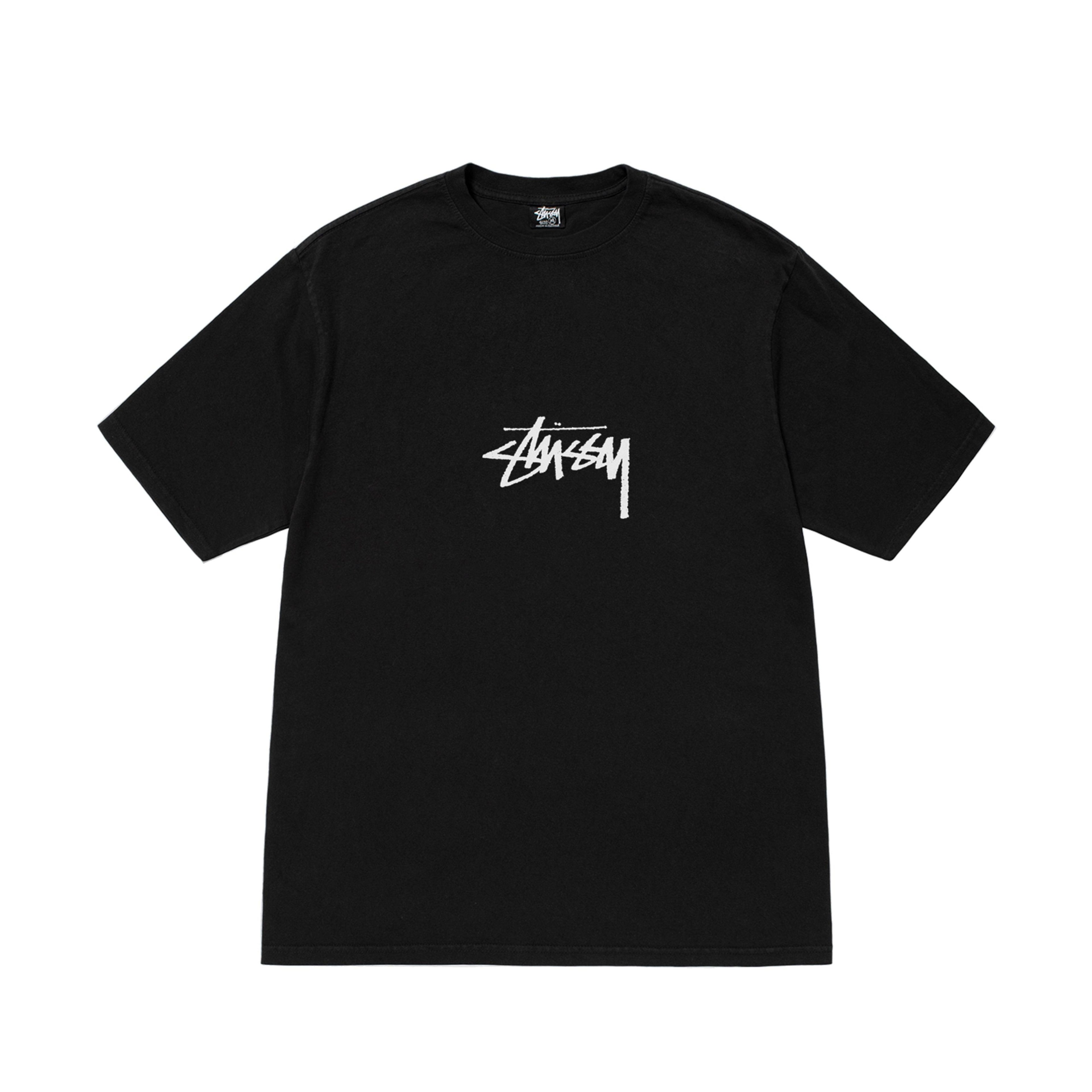 Stüssy - Men's Small Stock Pig. Dyed Tee - (Black) by STUSSY