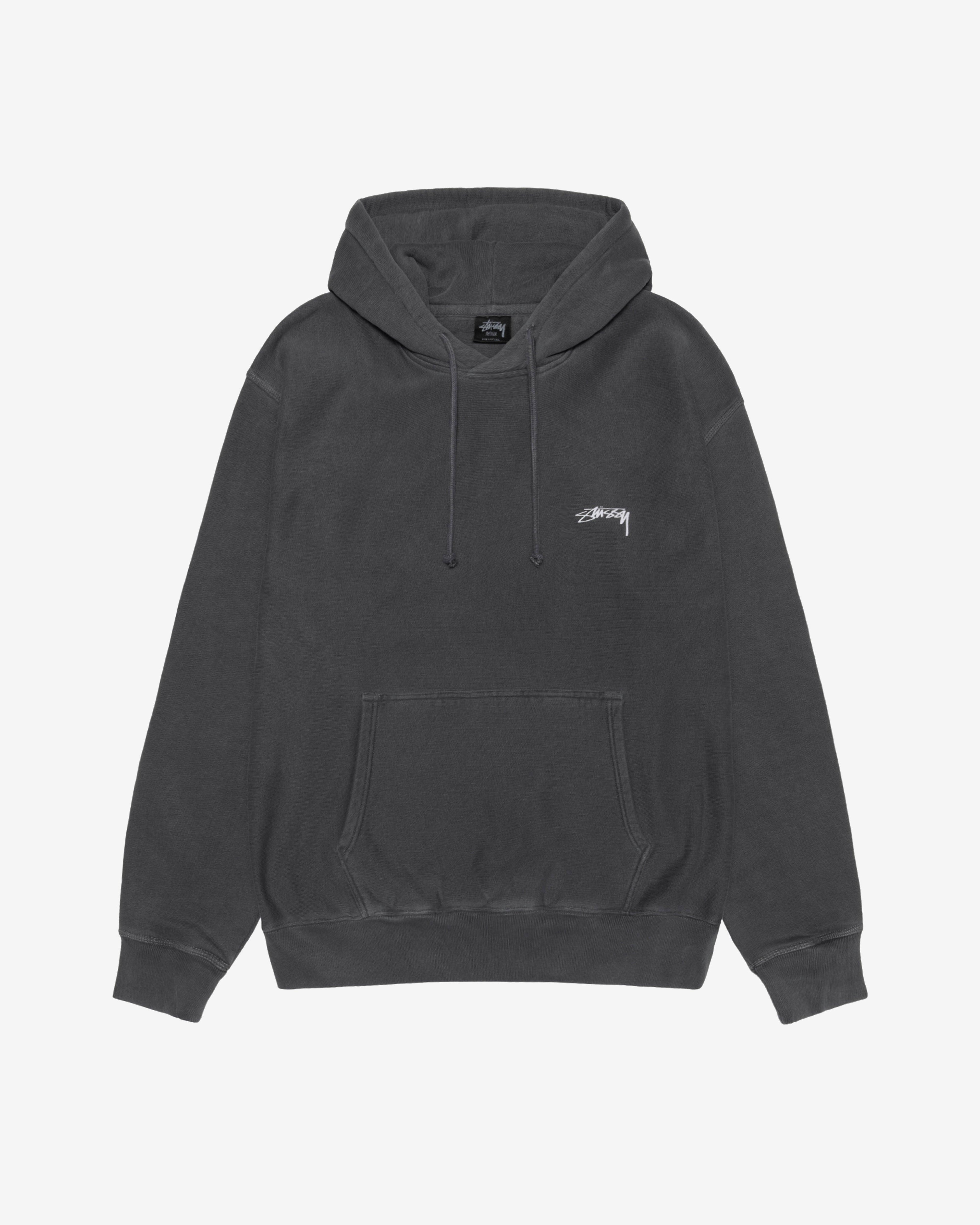 Stüssy - Men's Smooth Stock Pig. Dyed Hoodie - (Black) by STUSSY