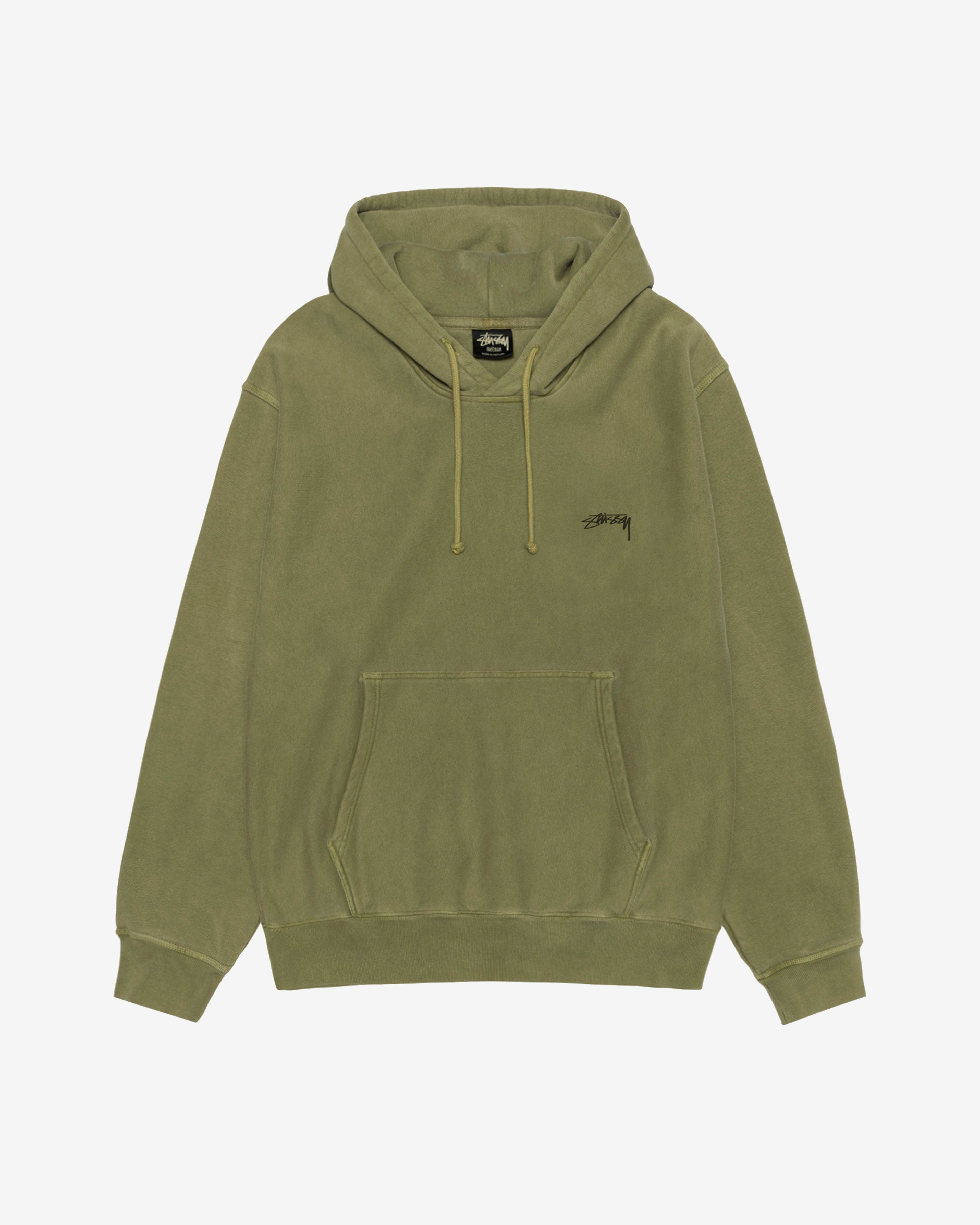 Stüssy - Men's Smooth Stock Pig. Dyed Hoodie - (Olive) by STUSSY