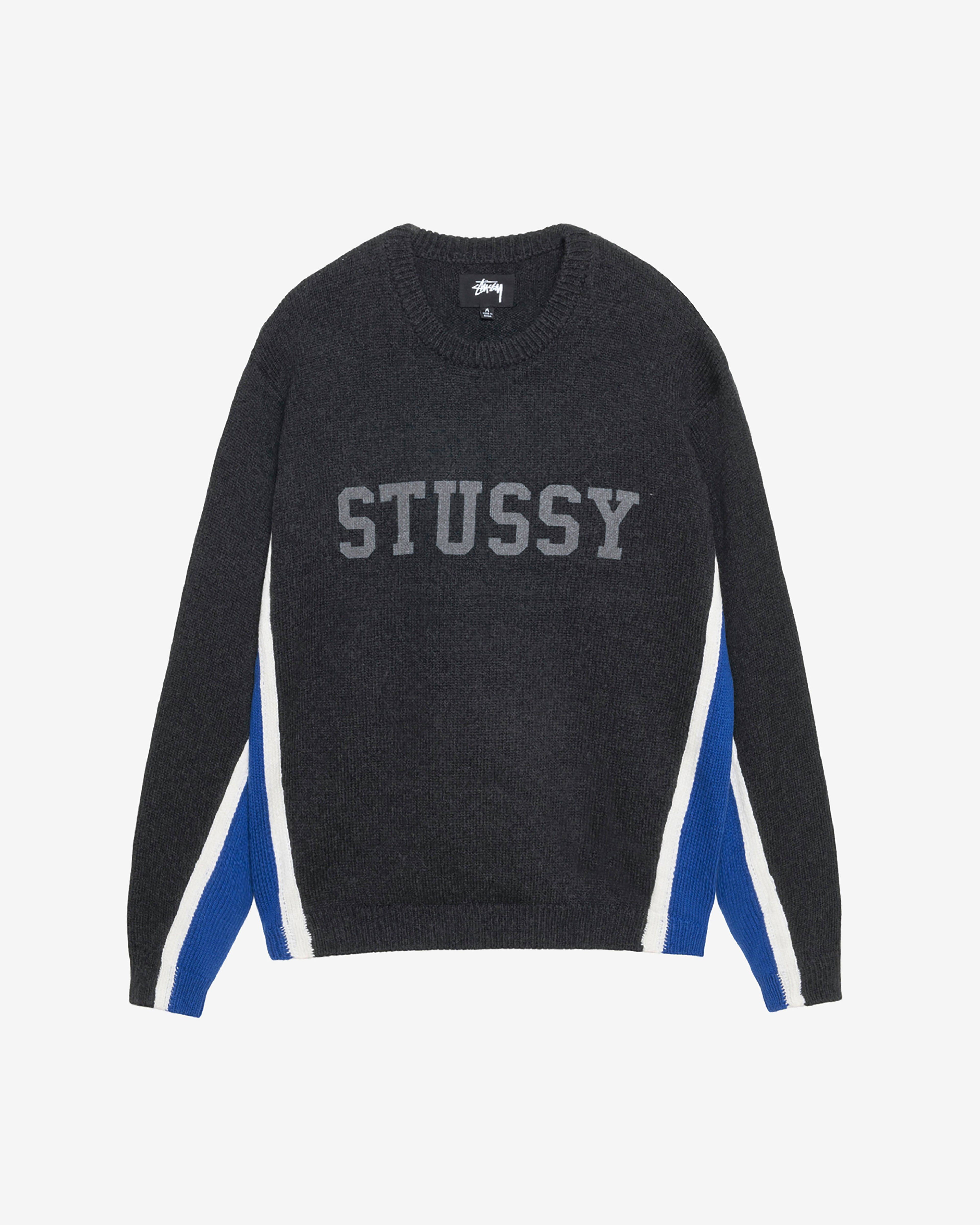 Stüssy - Men's Stüssy Stripe Crew - (Charcoal) by STUSSY