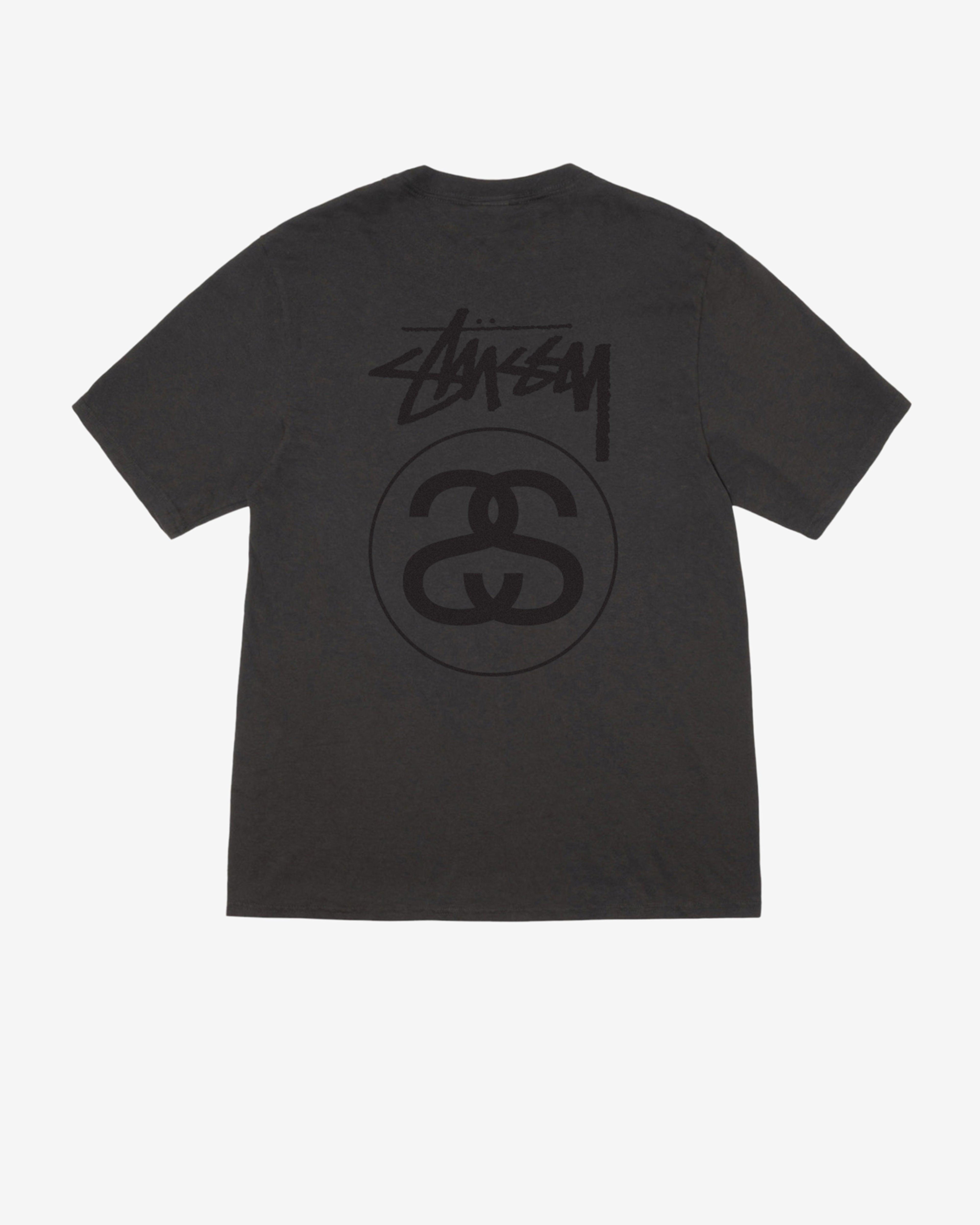 Stüssy - Men's Stock Link Pig. Dyed T-Shirt - (Faded Black) by STUSSY