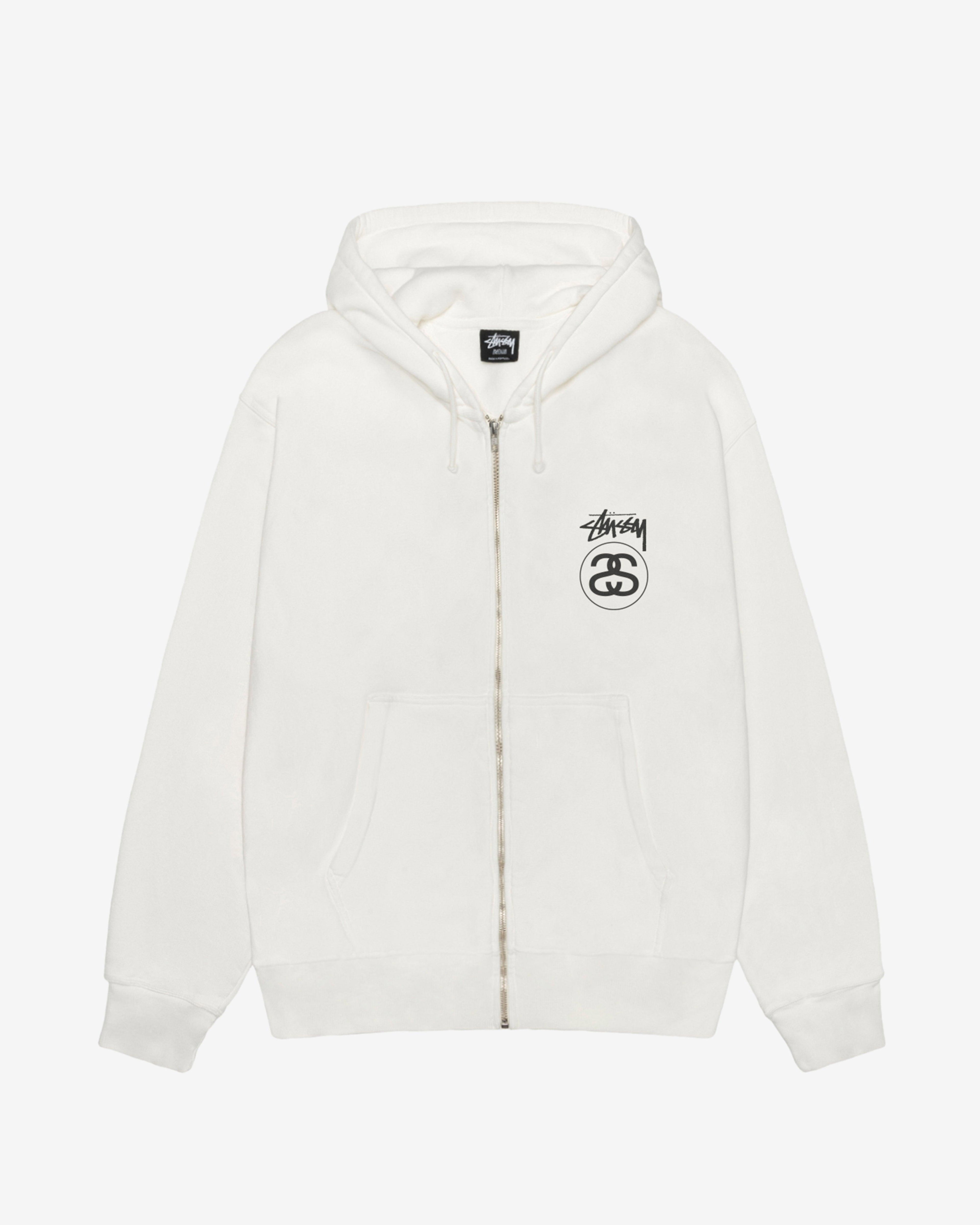 Stüssy - Men's Stock Link Pig. Dyed Zip Hoodie - (Natural) by STUSSY