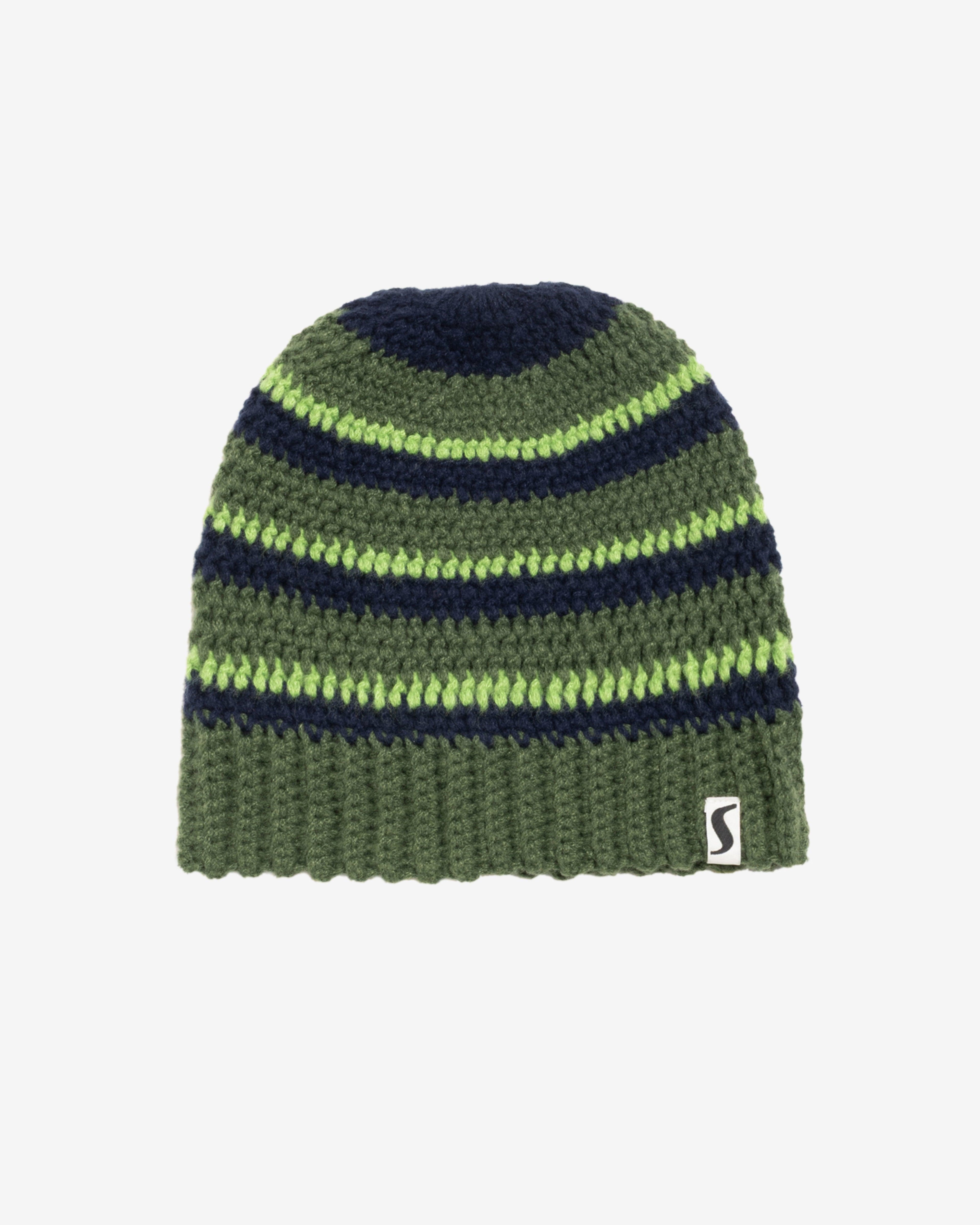 Stüssy - Men's Stripe Knit Skullcap - (Moss Green) by STUSSY