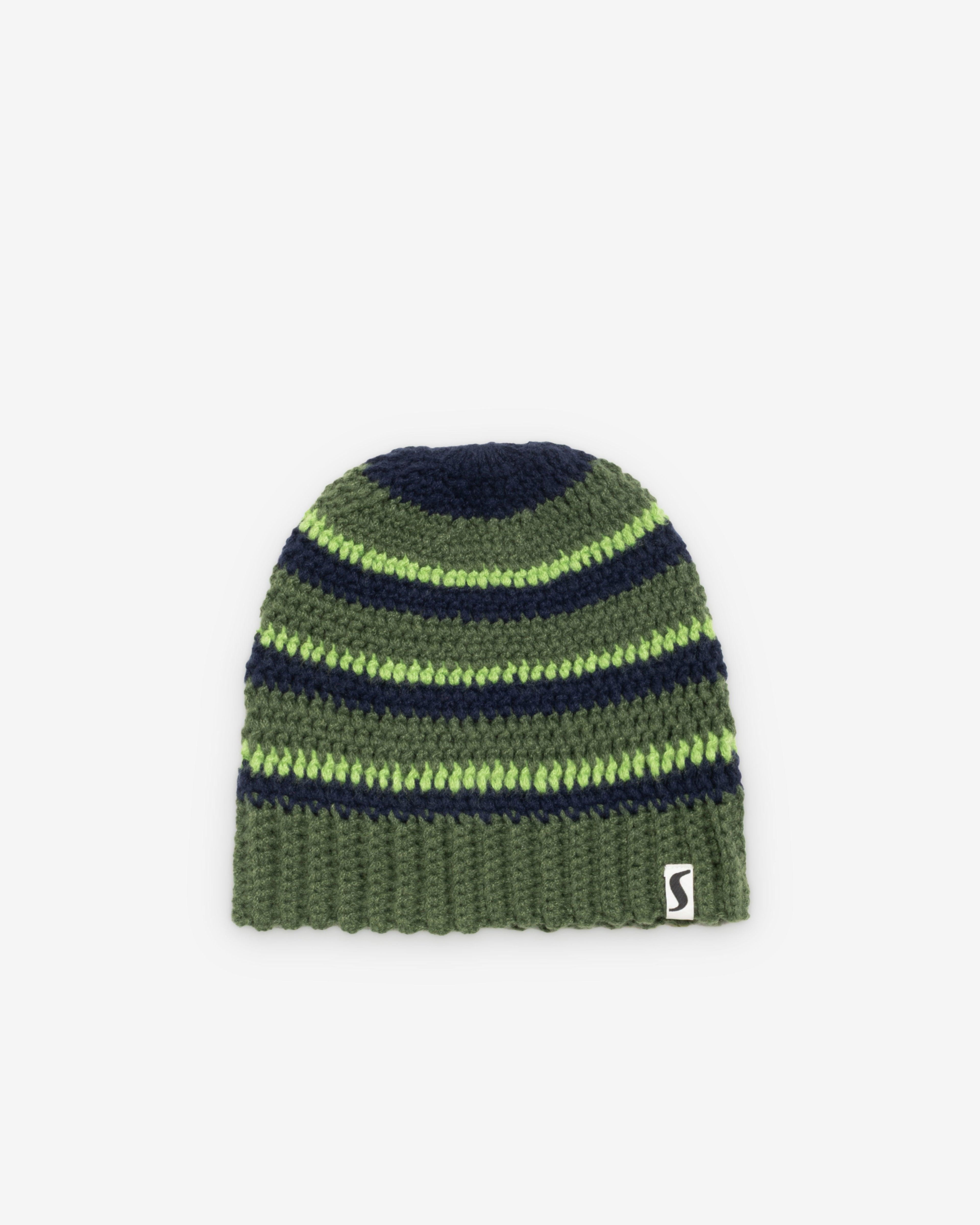 Stüssy - Men's Stripe Knit Skullcap - (Moss Green) by STUSSY