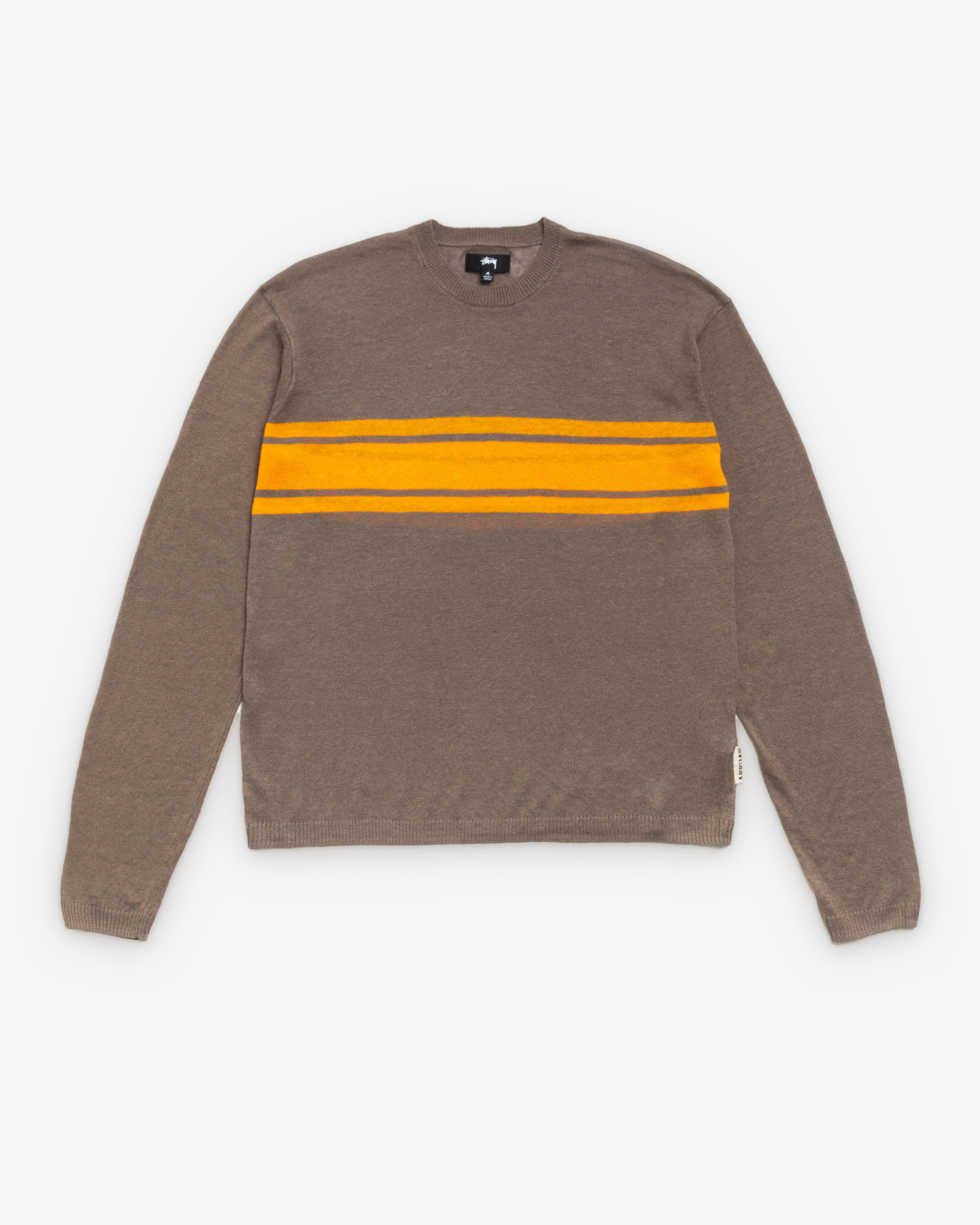 Stüssy - Men's Striped Long Sleeve Sweater - (Brown) by STUSSY