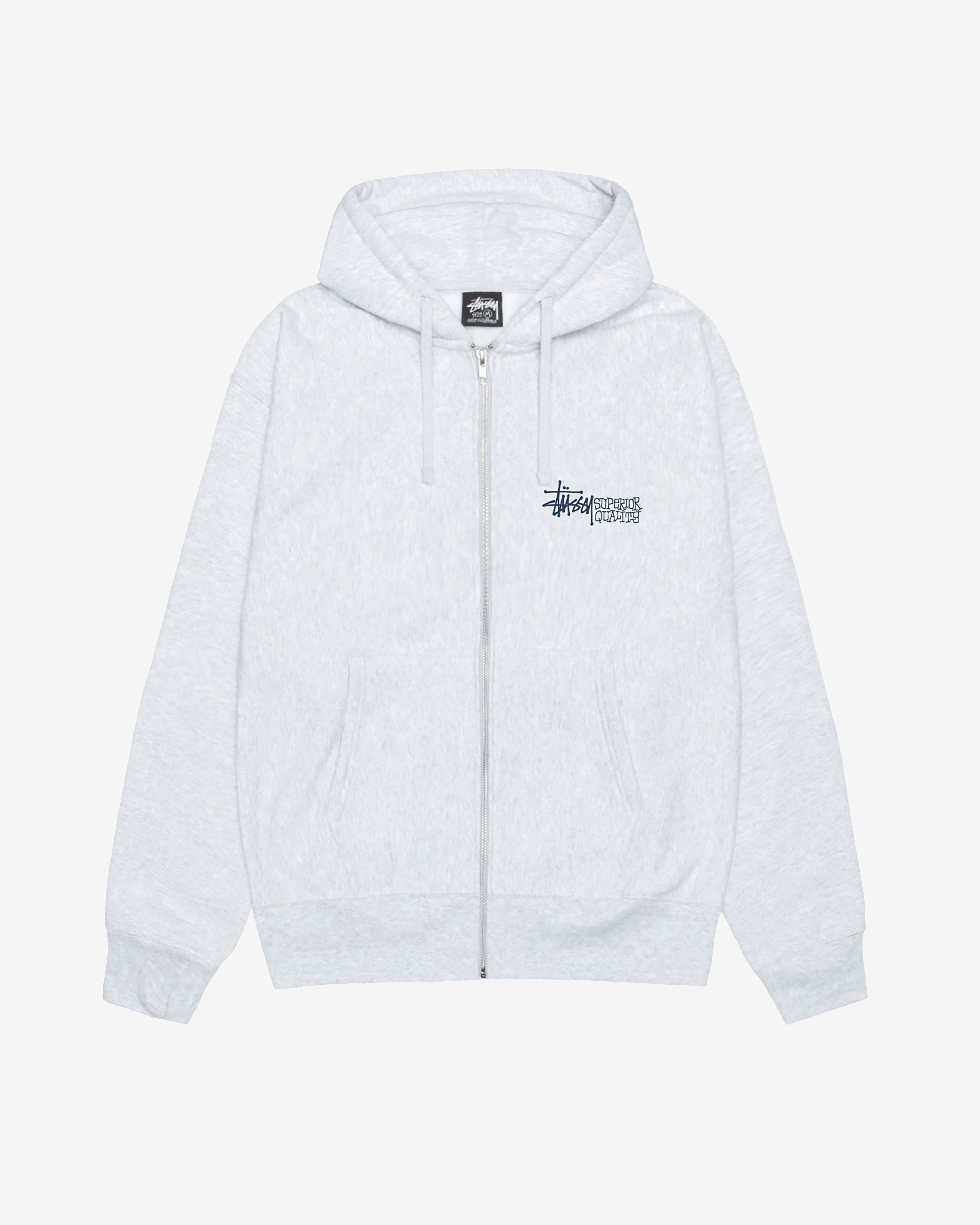 Stüssy - Men's Superior Quality Zip Hoodie - (Ash Heather) by STUSSY