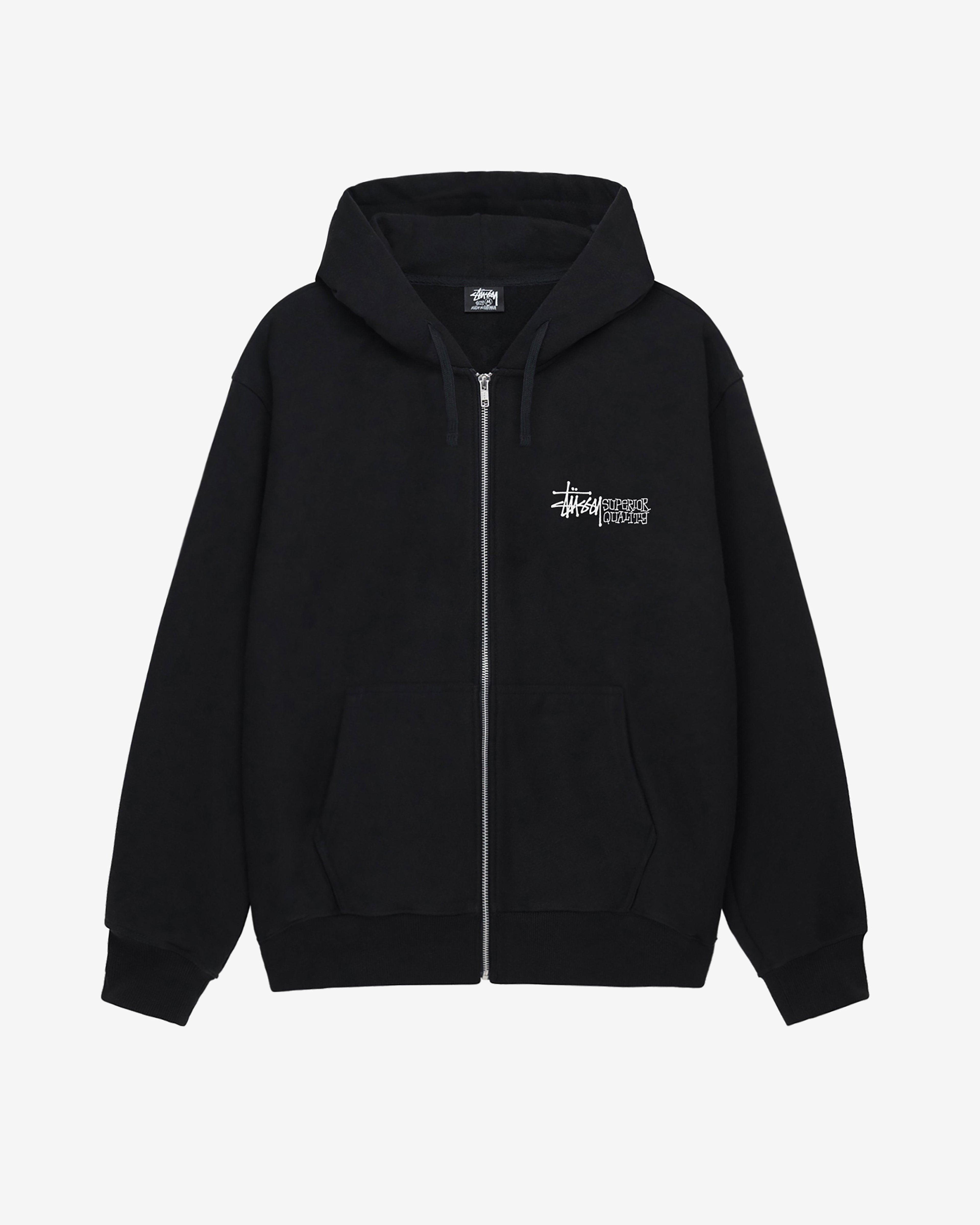 Stüssy - Men's Superior Quality Zip Hoodie - (Black) by STUSSY