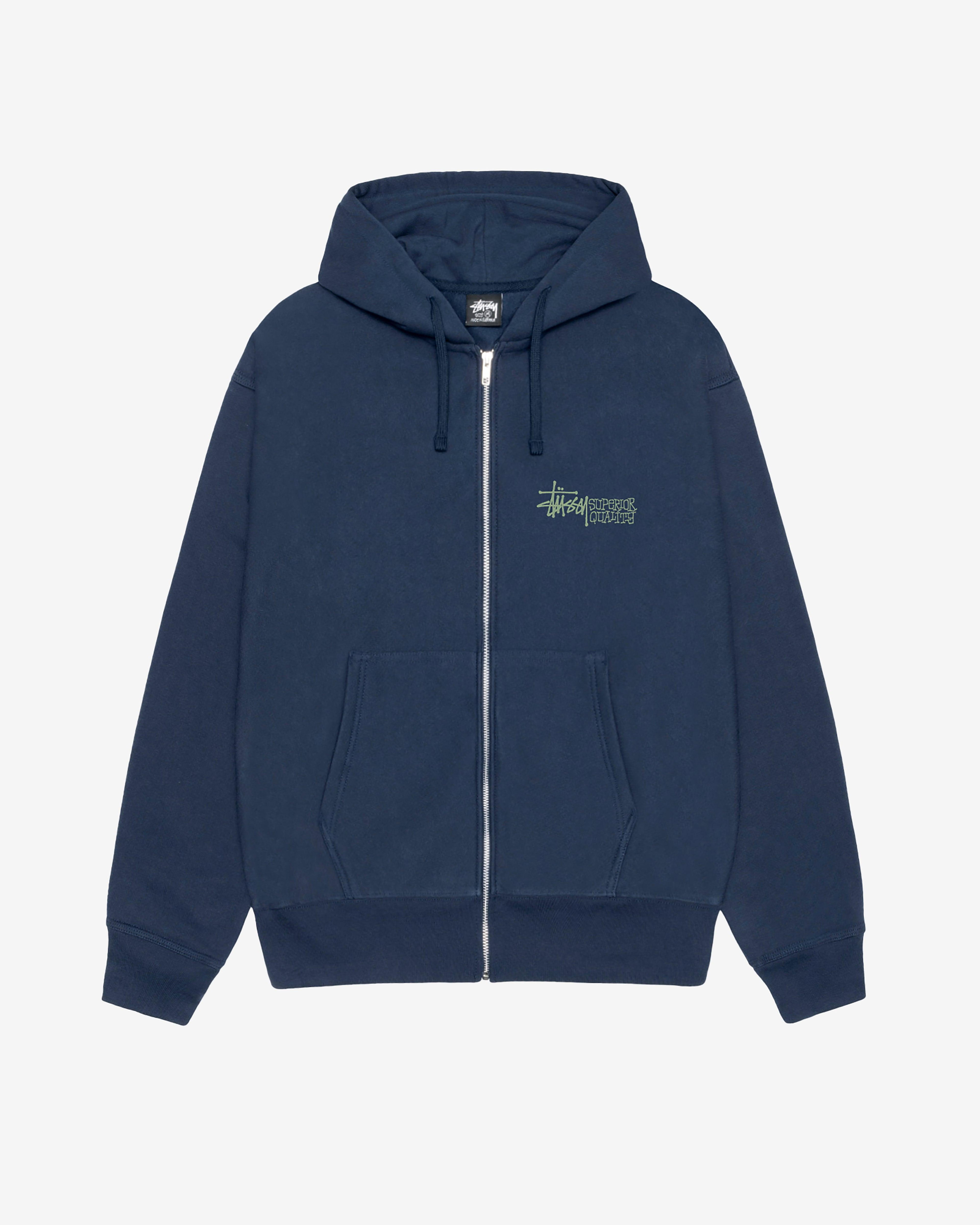 Stüssy - Men's Superior Quality Zip Hoodie - (Navy) by STUSSY