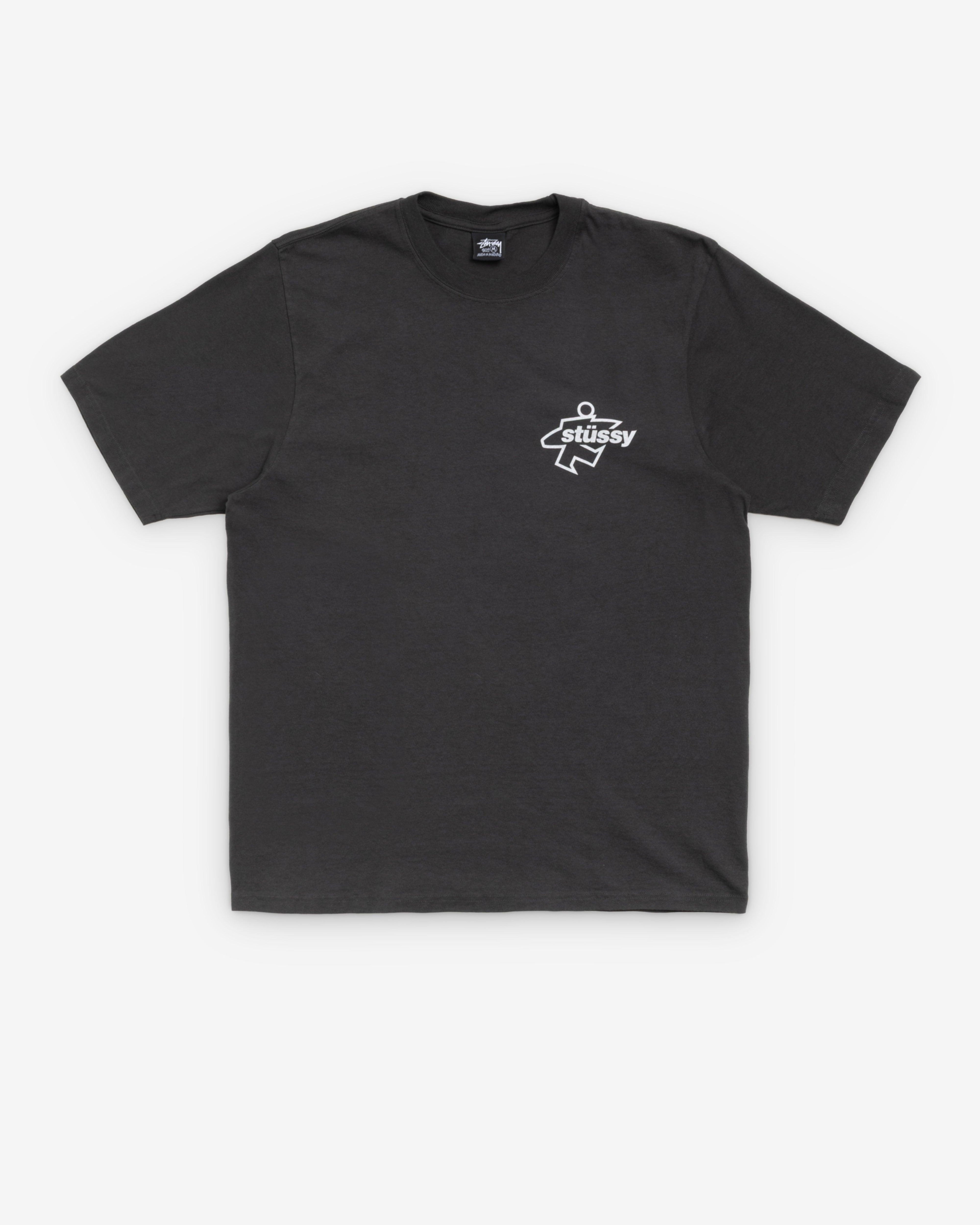 Stüssy - Men's Surf Size Pigment Dyed Tee - (Faded Black) by STUSSY