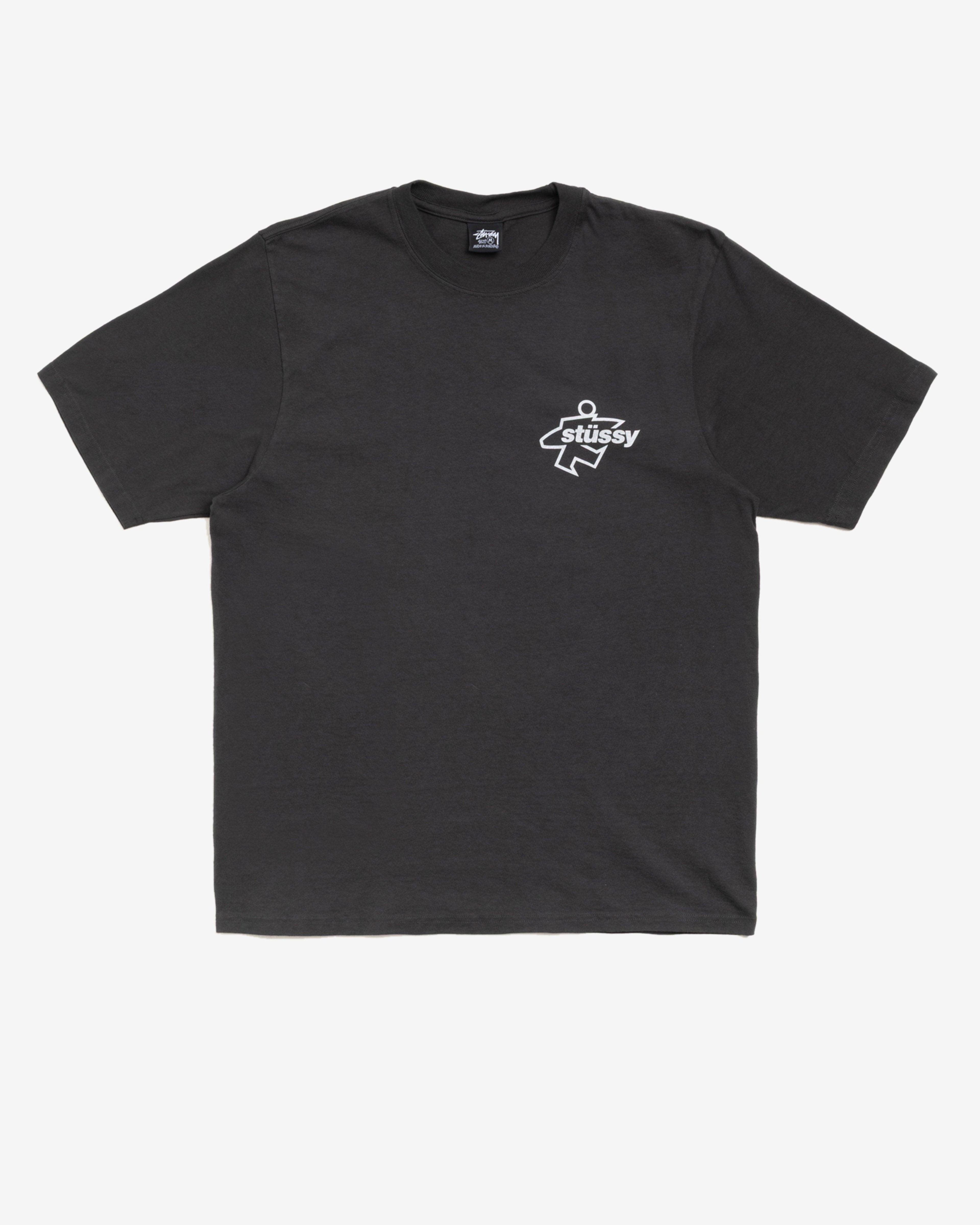 Stüssy - Men's Surf Size Pigment Dyed Tee - (Faded Black) by STUSSY
