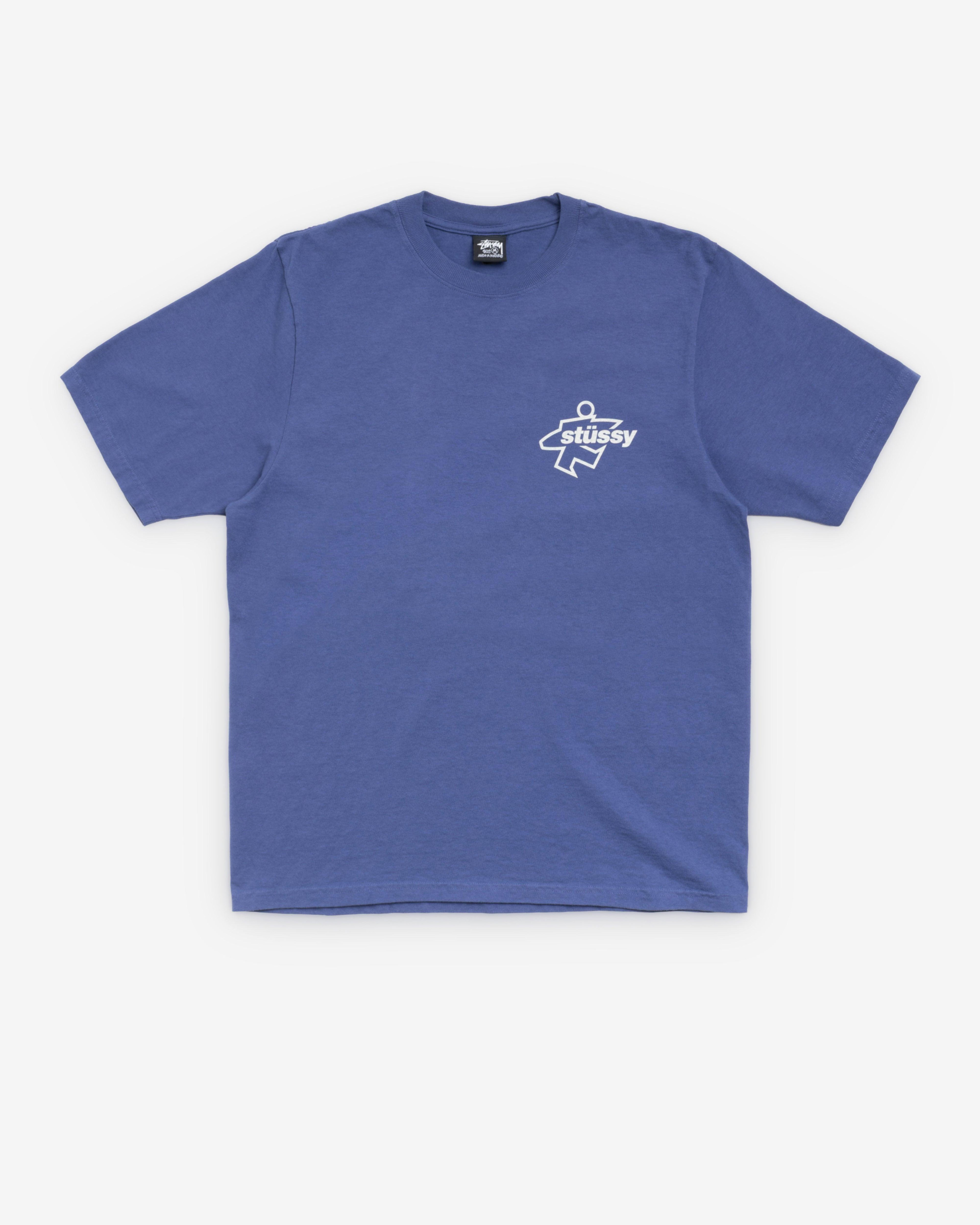 Stüssy - Men's Surf Size Pigment Dyed Tee - (Indigo) by STUSSY
