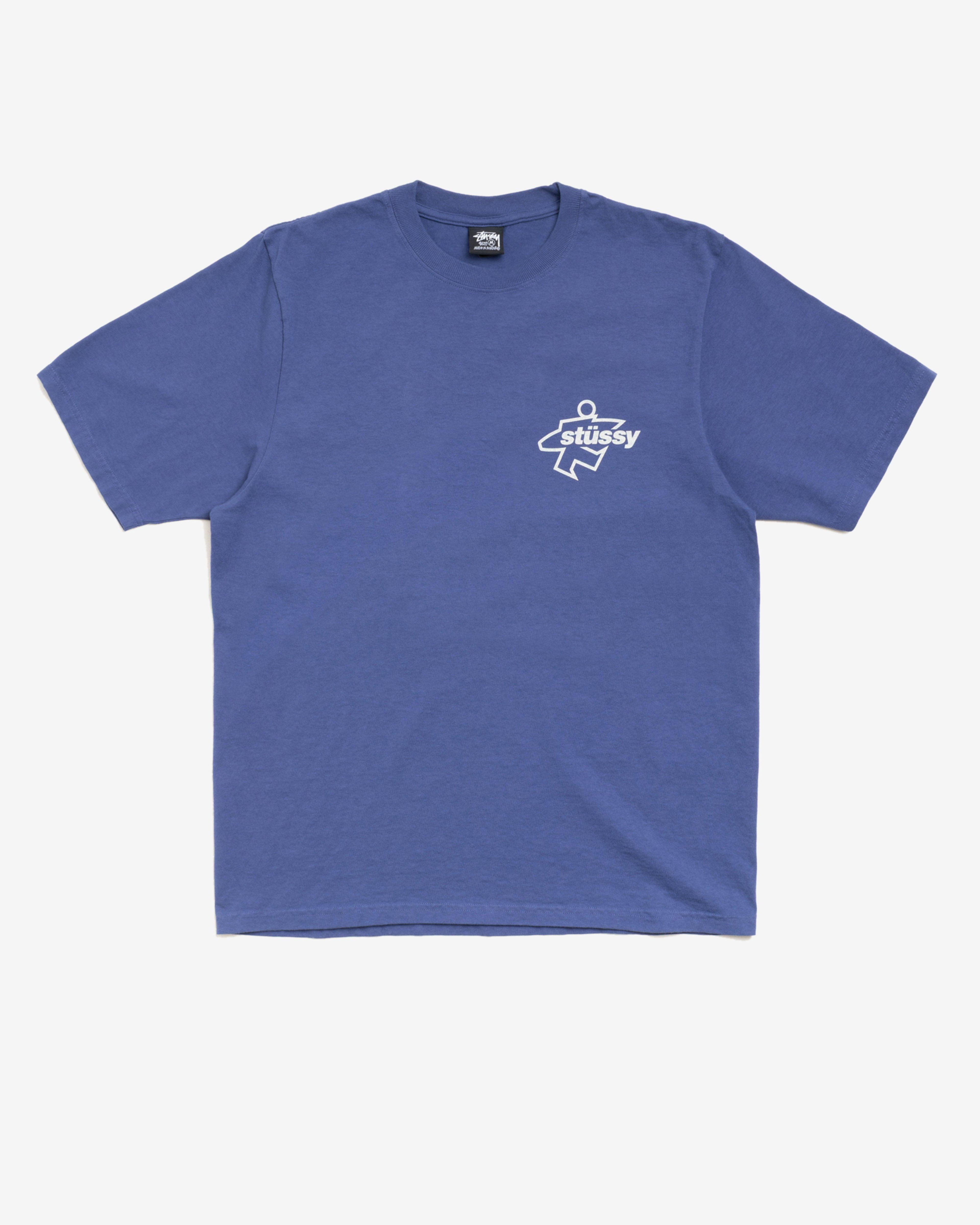 Stüssy - Men's Surf Size Pigment Dyed Tee - (Indigo) by STUSSY
