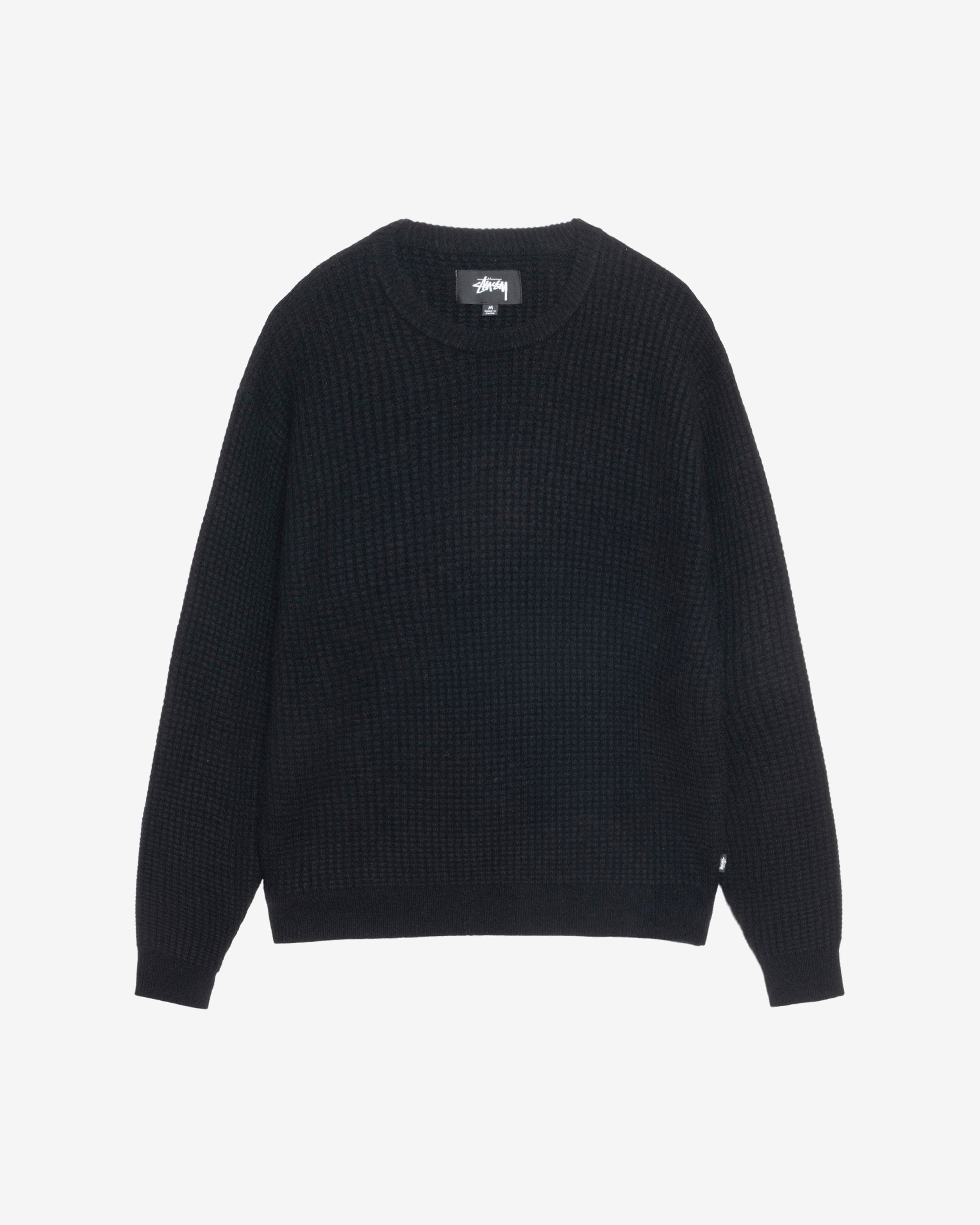 Stüssy - Men's Waffle Cashmere Sweater - (Black) by STUSSY
