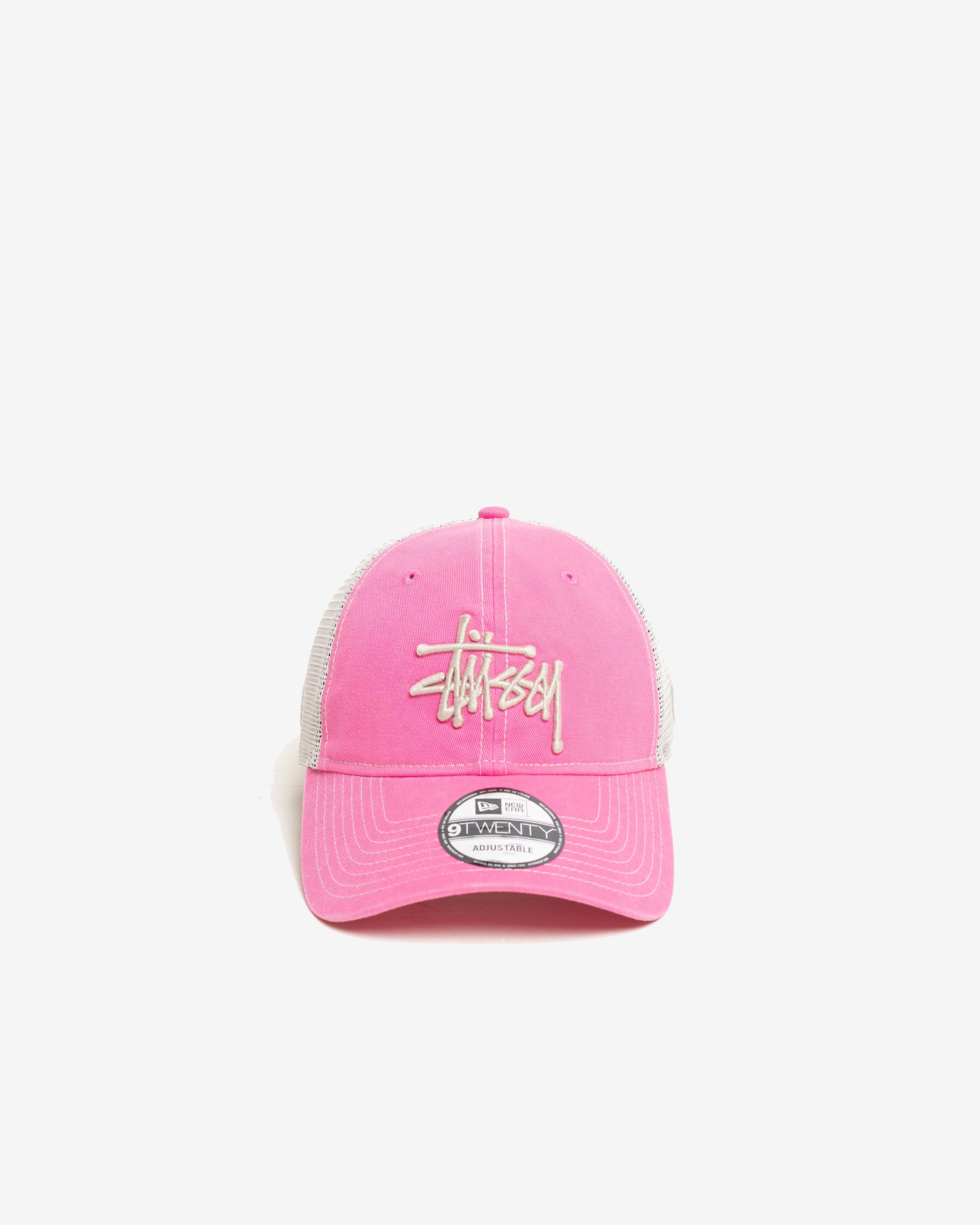 Stüssy - Men's Washed Basic Trucker Hat 9Twenty - (Pink) by STUSSY