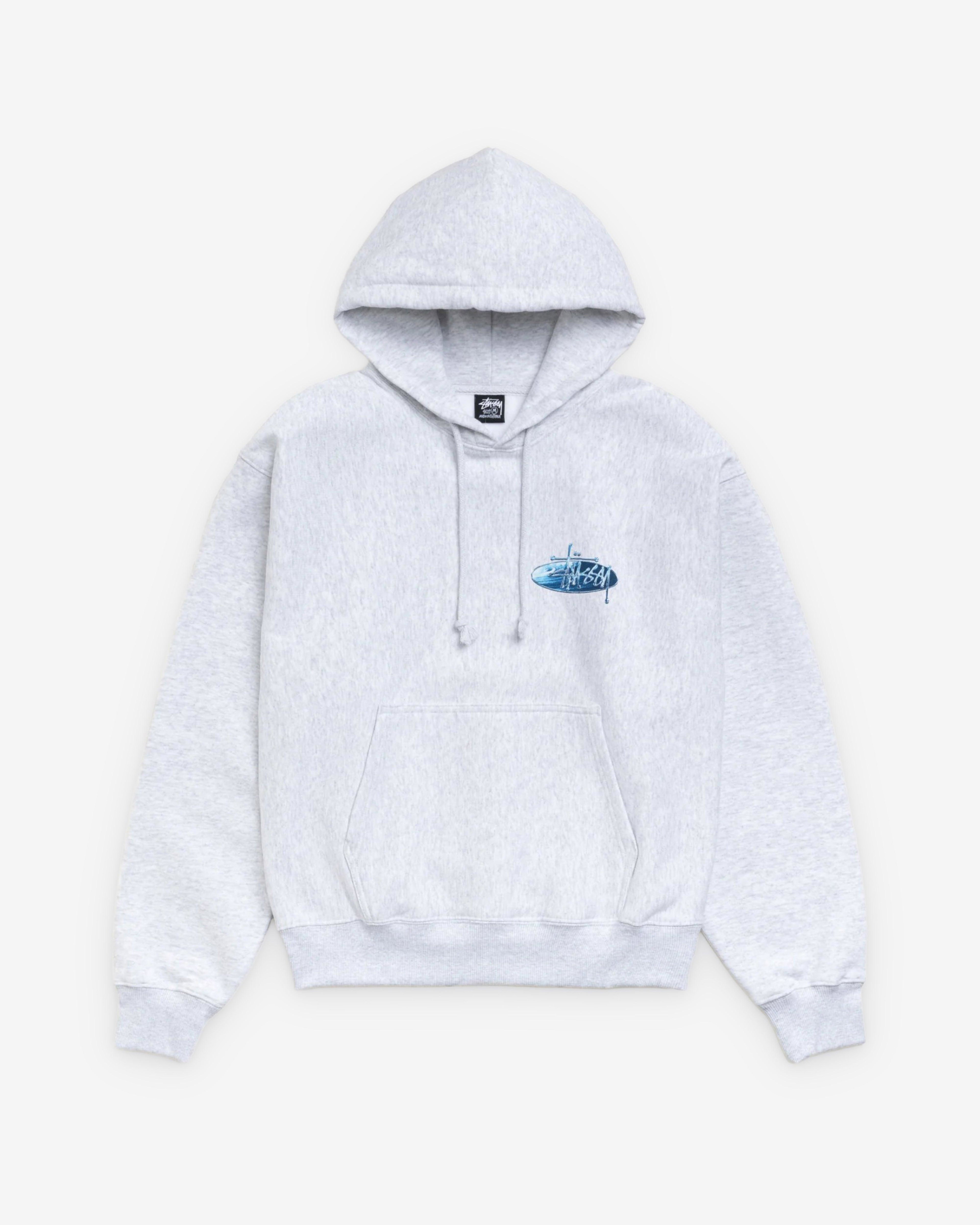 Stüssy - Men's Wave Oval Hood - (Ash Heather) by STUSSY