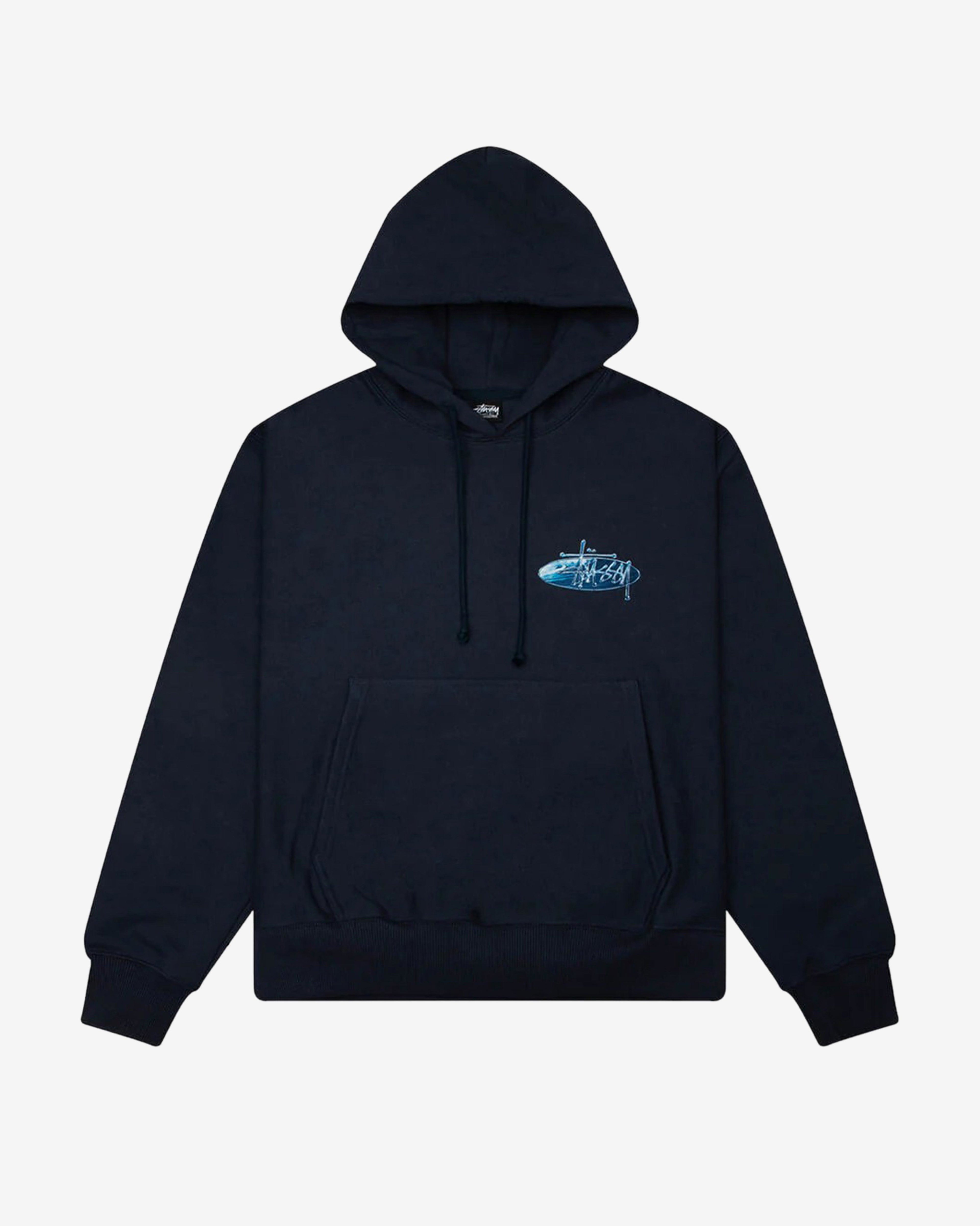 Stüssy - Men's Wave Oval Hood - (Navy) by STUSSY