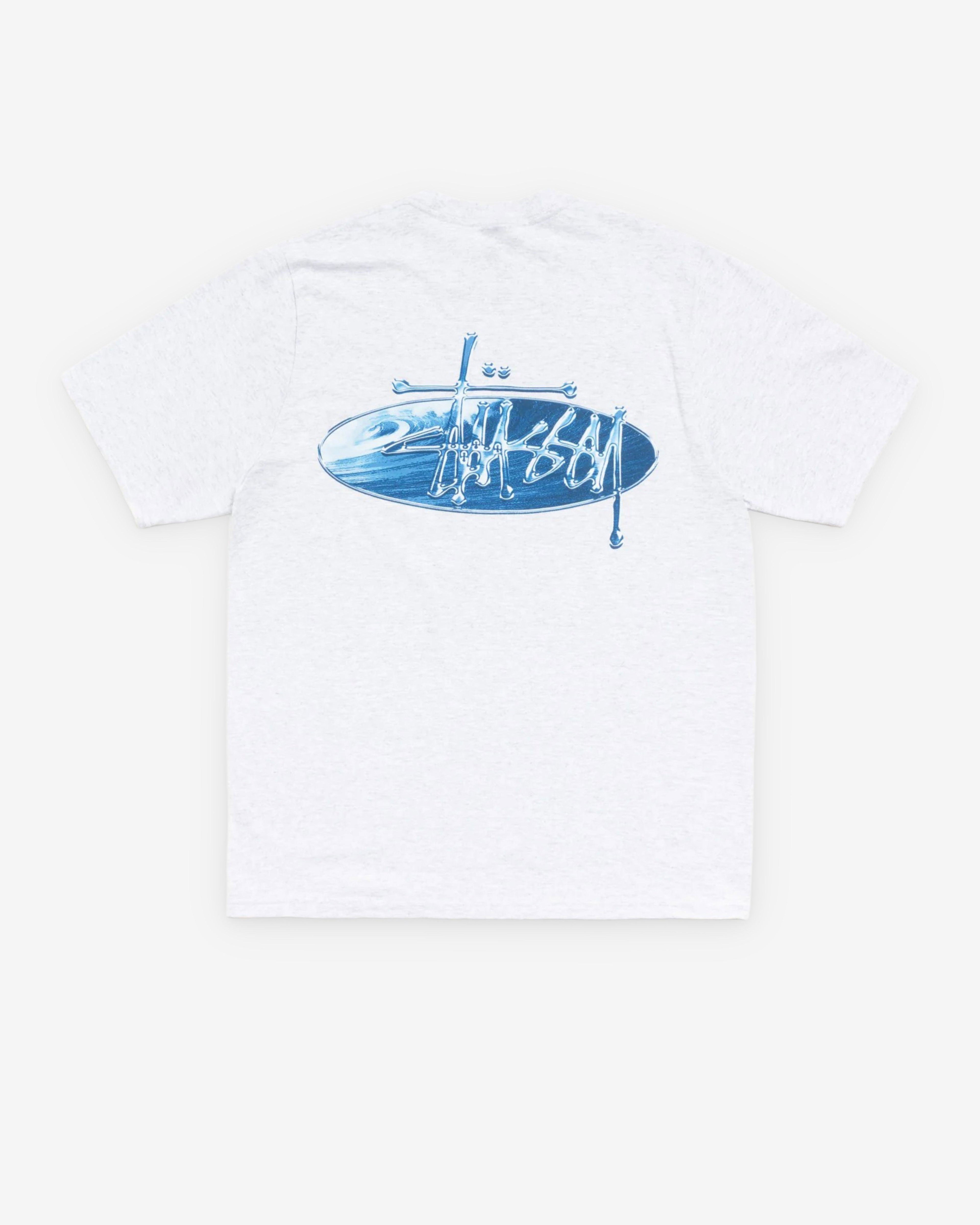 Stüssy - Men's Wave Oval Tee - (Ash Heather) by STUSSY