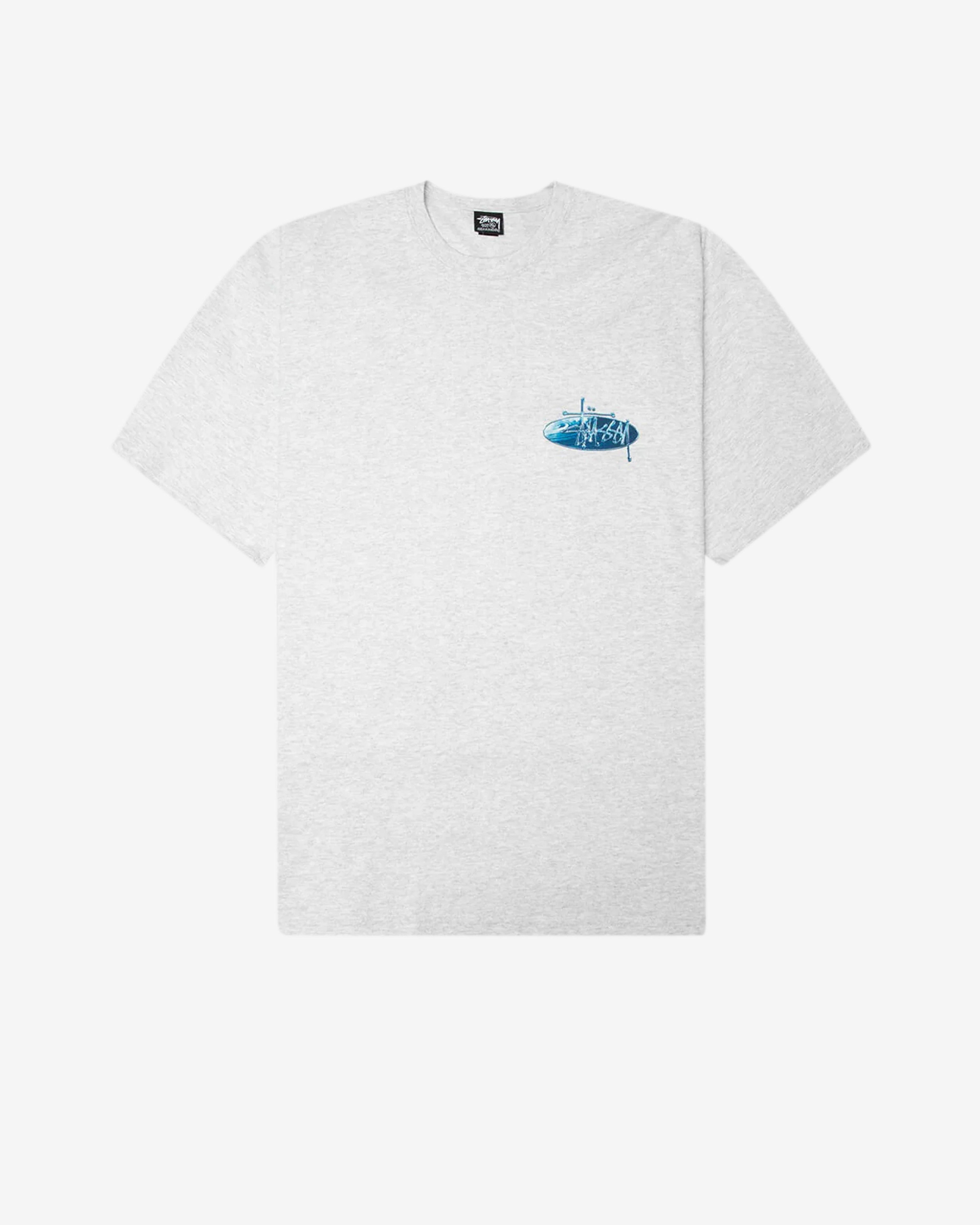 Stüssy - Men's Wave Oval Tee - (Ash Heather) by STUSSY
