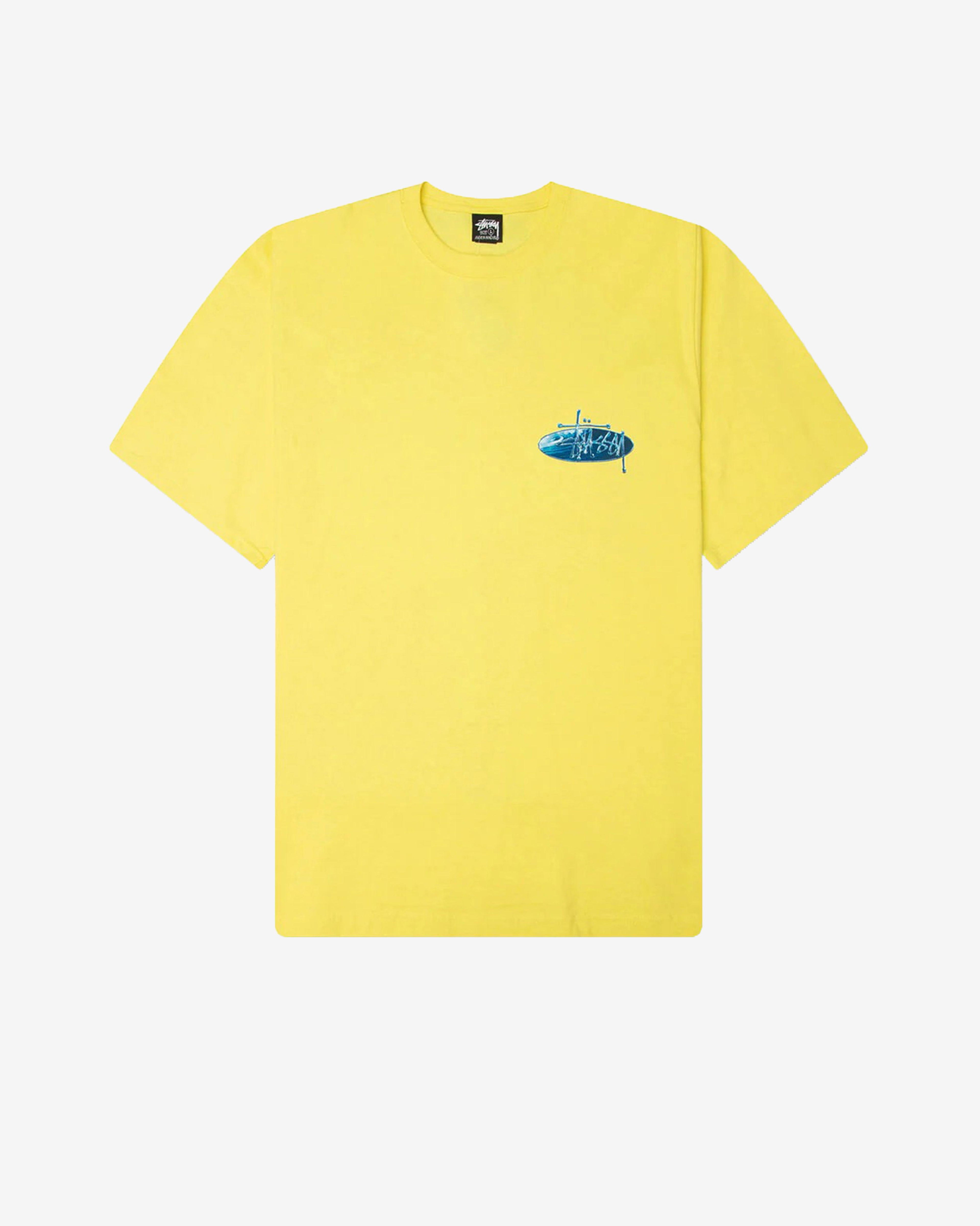 Stüssy - Men's Wave Oval Tee - (Lemon) by STUSSY