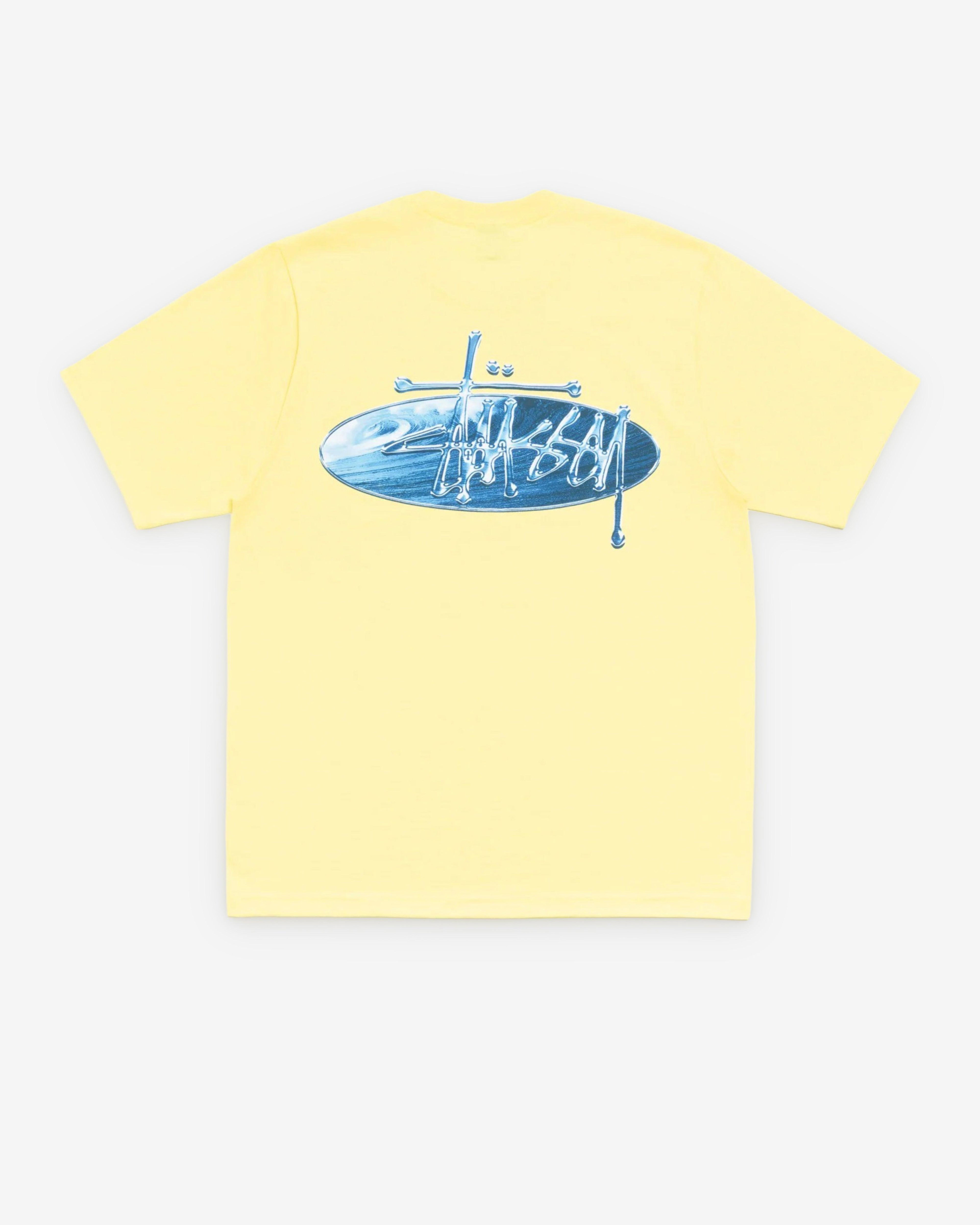 Stüssy - Men's Wave Oval Tee - (Lemon) by STUSSY