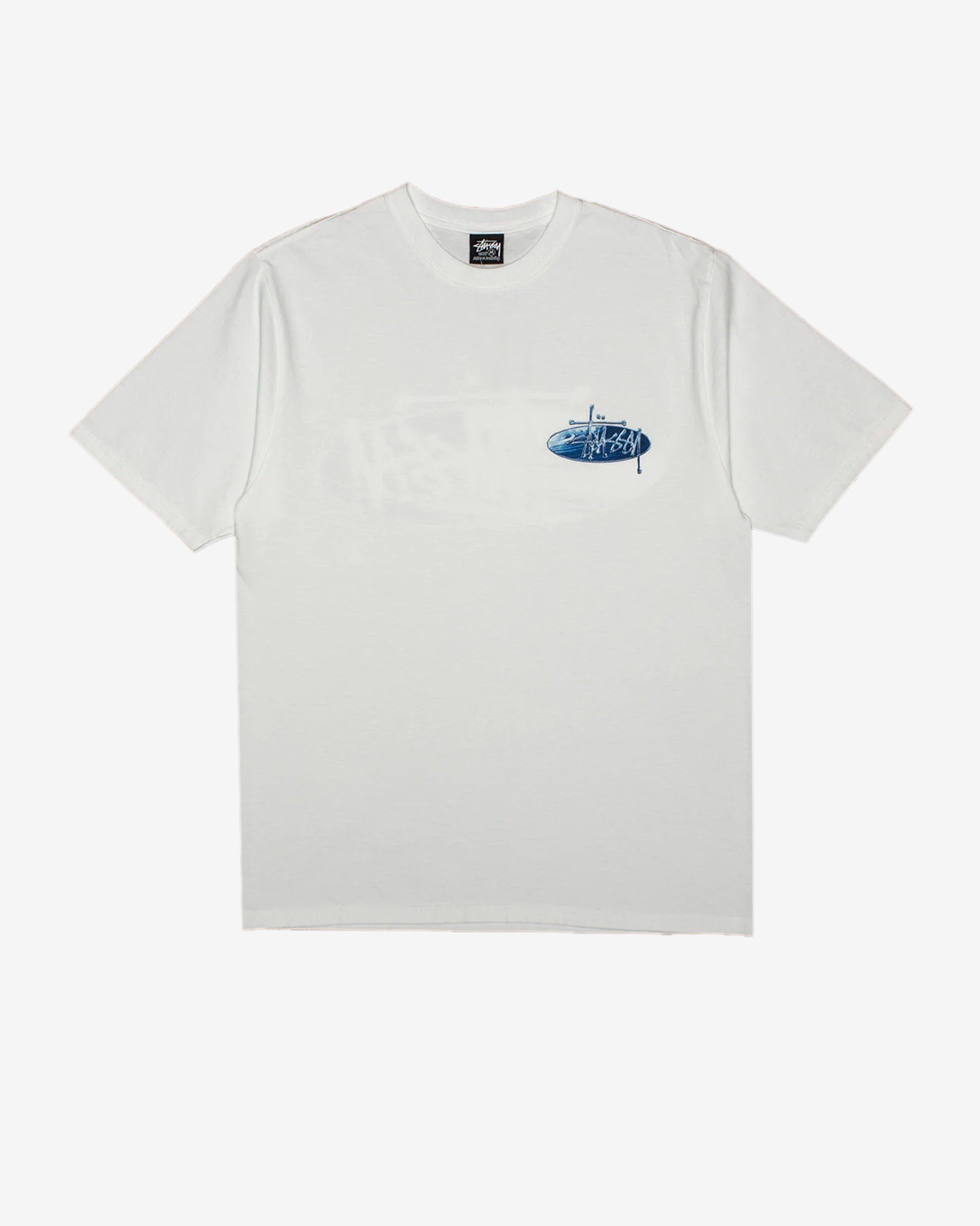 Stüssy - Men's Wave Oval Tee - (White) by STUSSY