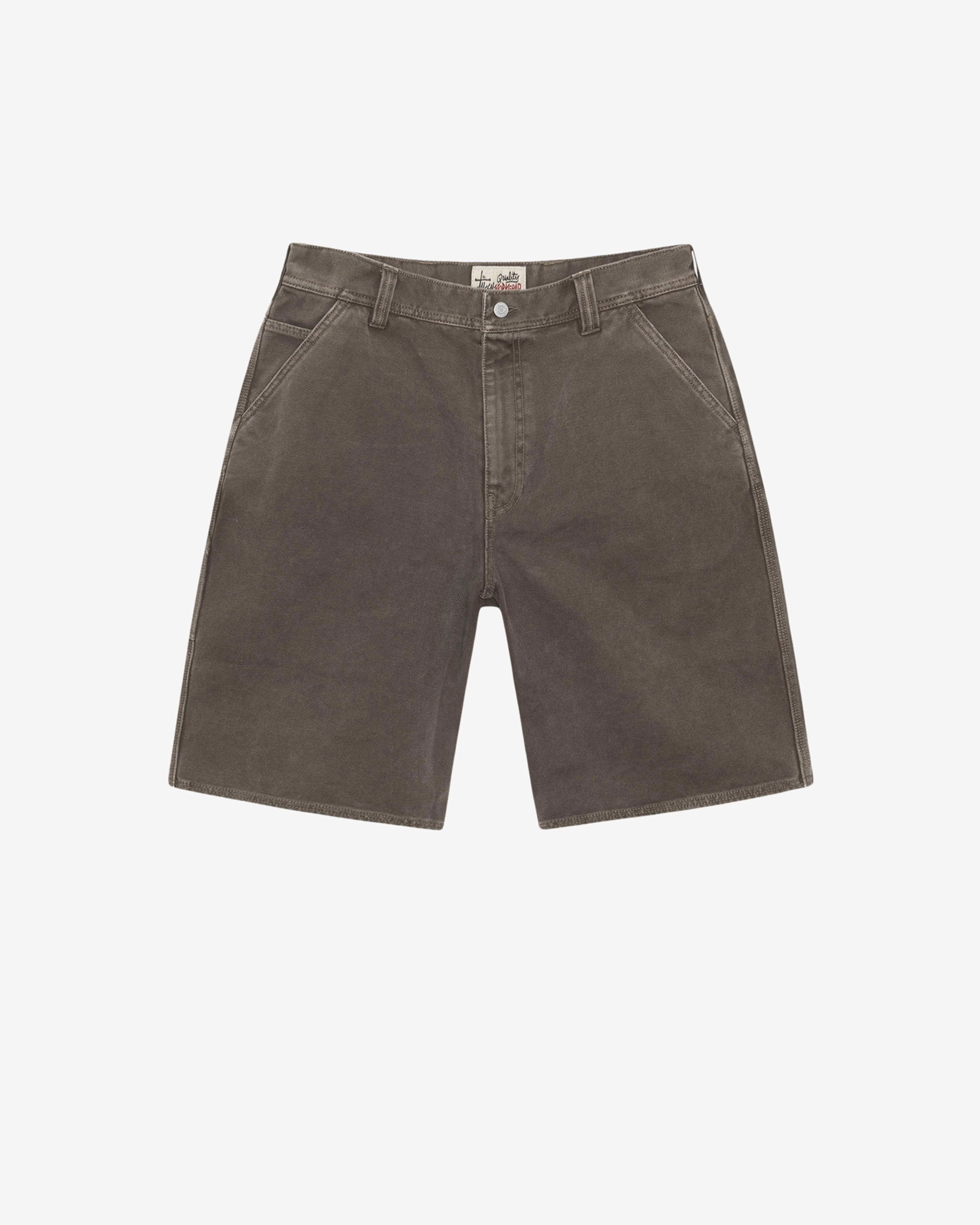 Stüssy - Men's Work Short Washed Canvas - (Brown) by STUSSY