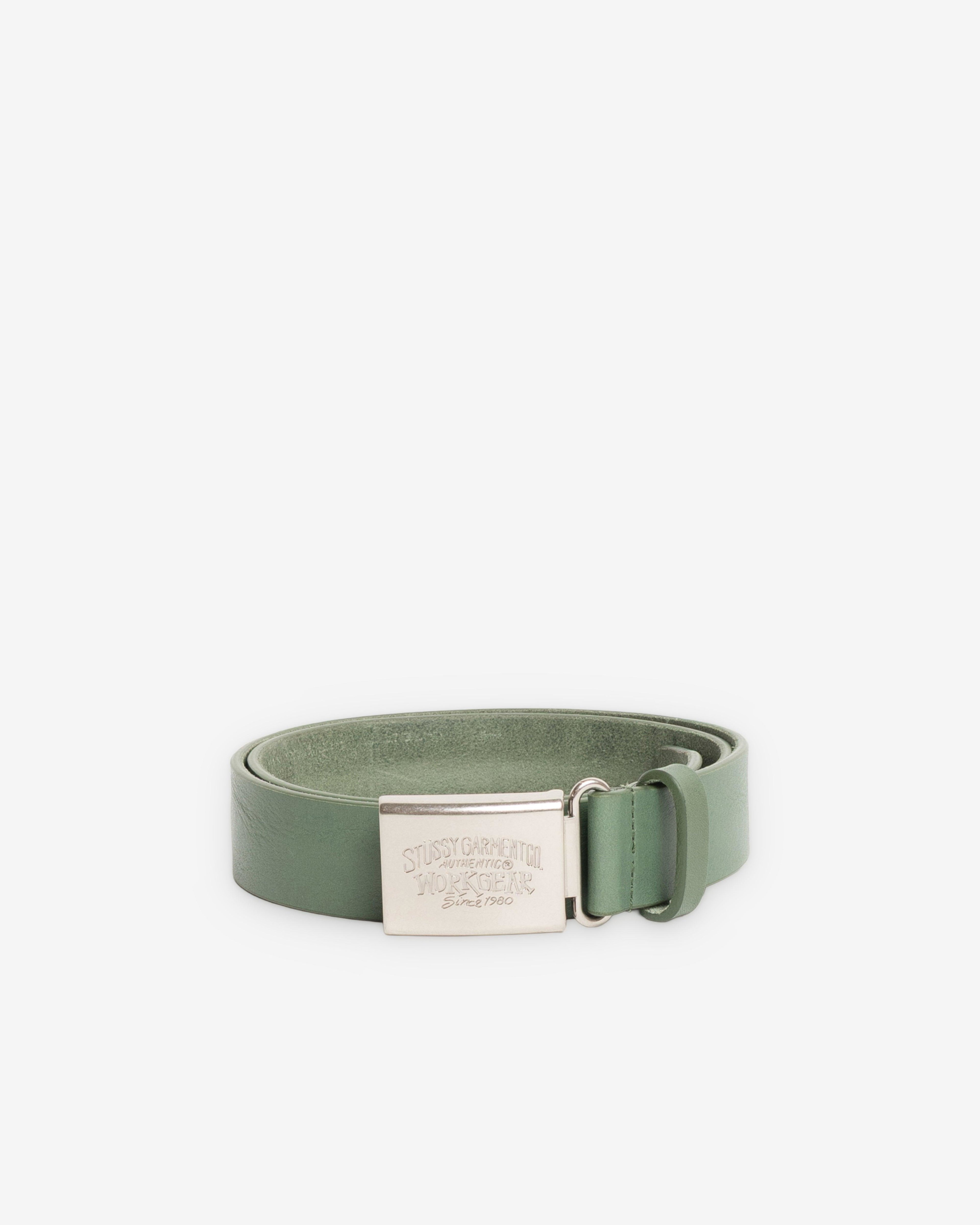 Stüssy - Men's Workgear Buckle Belt - (Green) by STUSSY