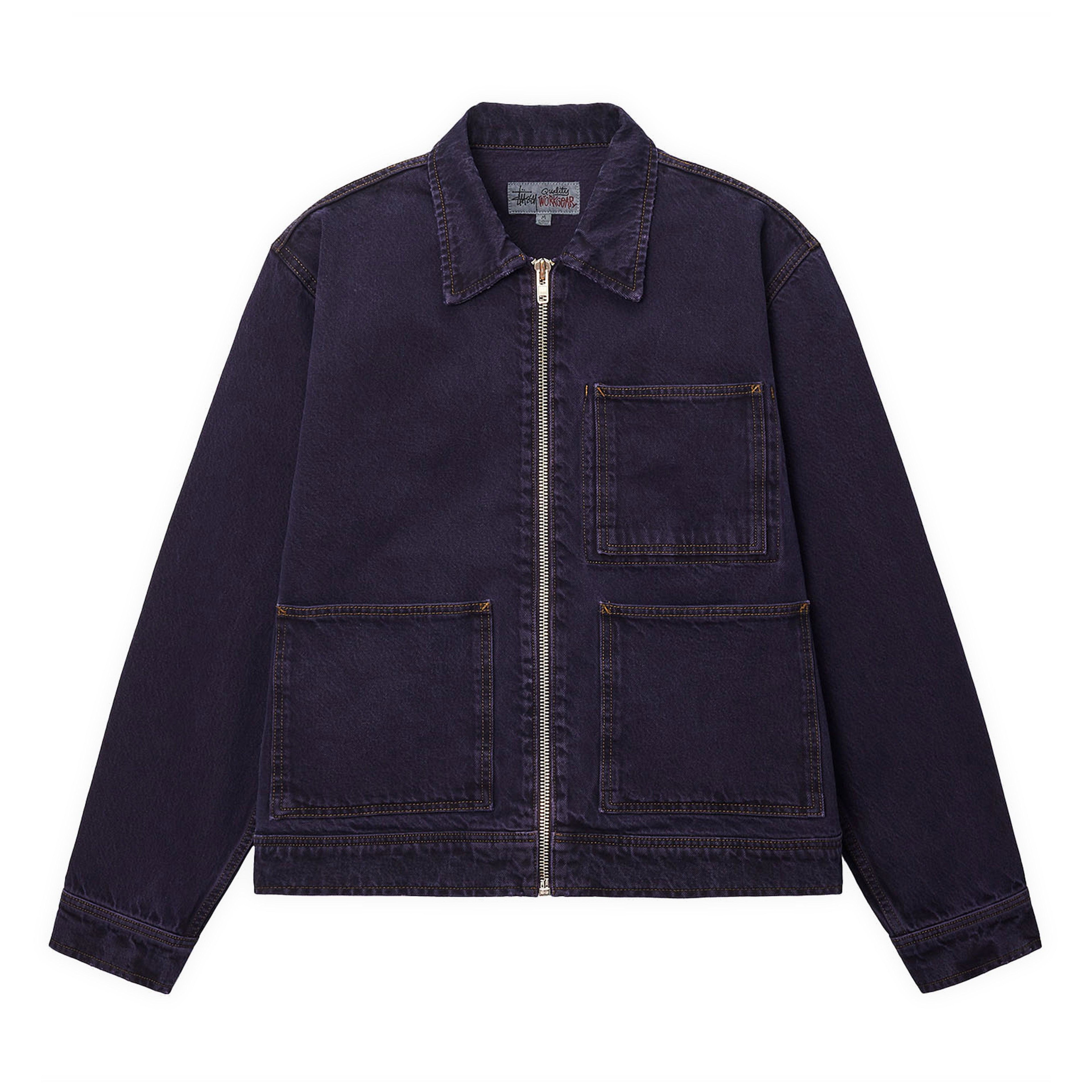 Stüssy - Men's Zip Work Denim Jacket - (Night Shade) by STUSSY