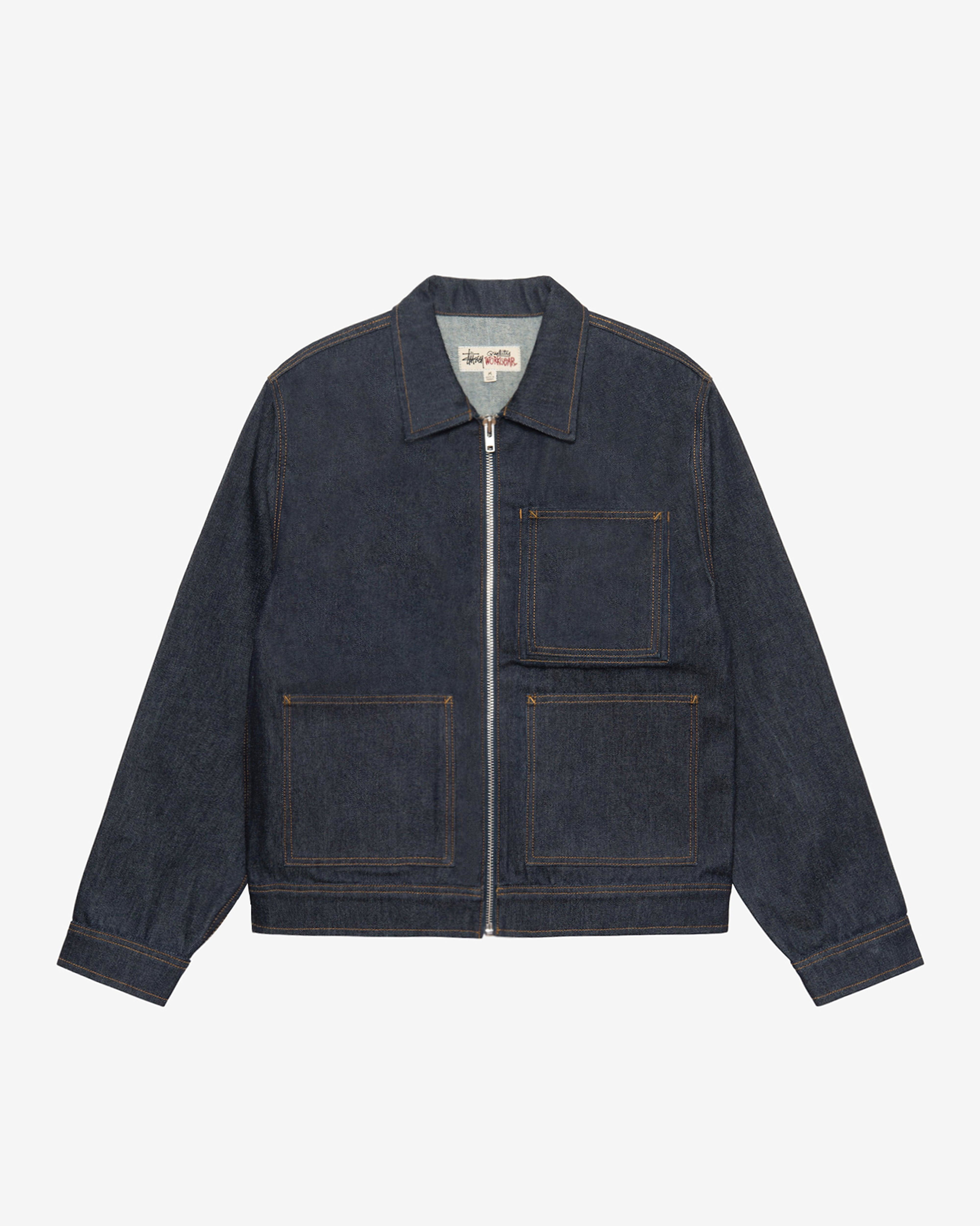 Stüssy - Men's Zip Work Jacket Denim - (Raw) by STUSSY