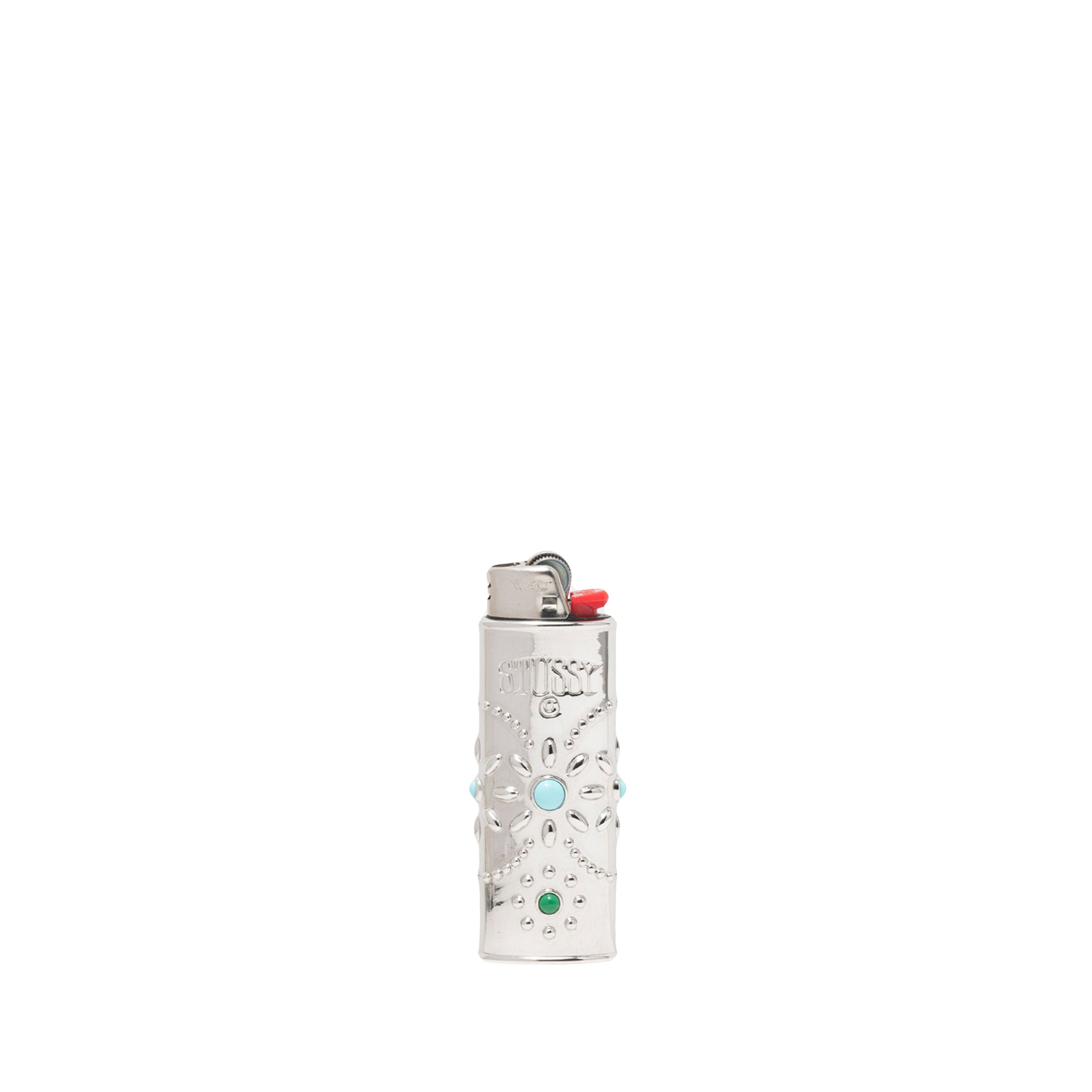 Stüssy - Metal Bejeweled Lighter Case - (Silver) by STUSSY