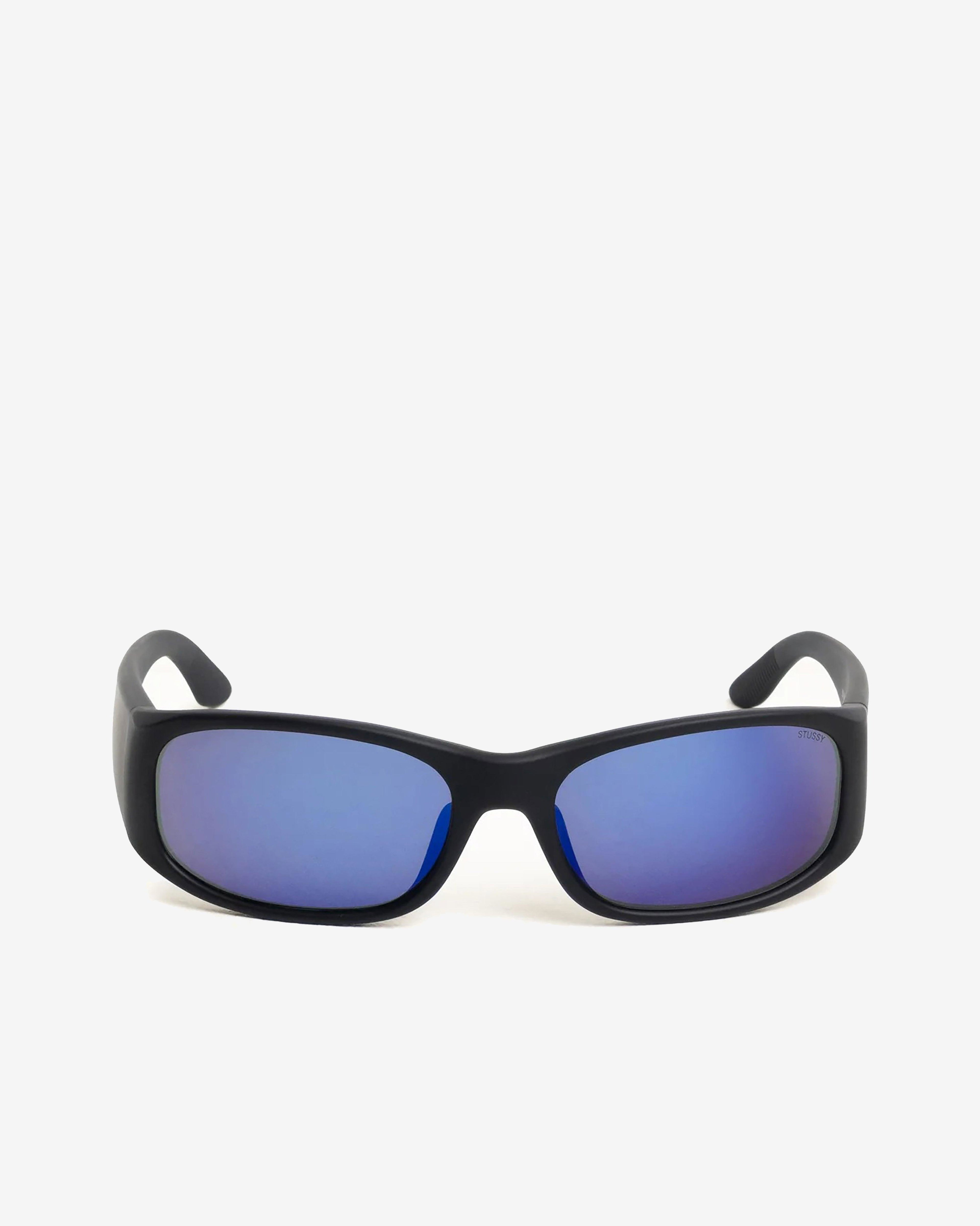 Stüssy - Mikey Sunglasses - (Rubber Black/Polarized Dark Blue Lens) by STUSSY