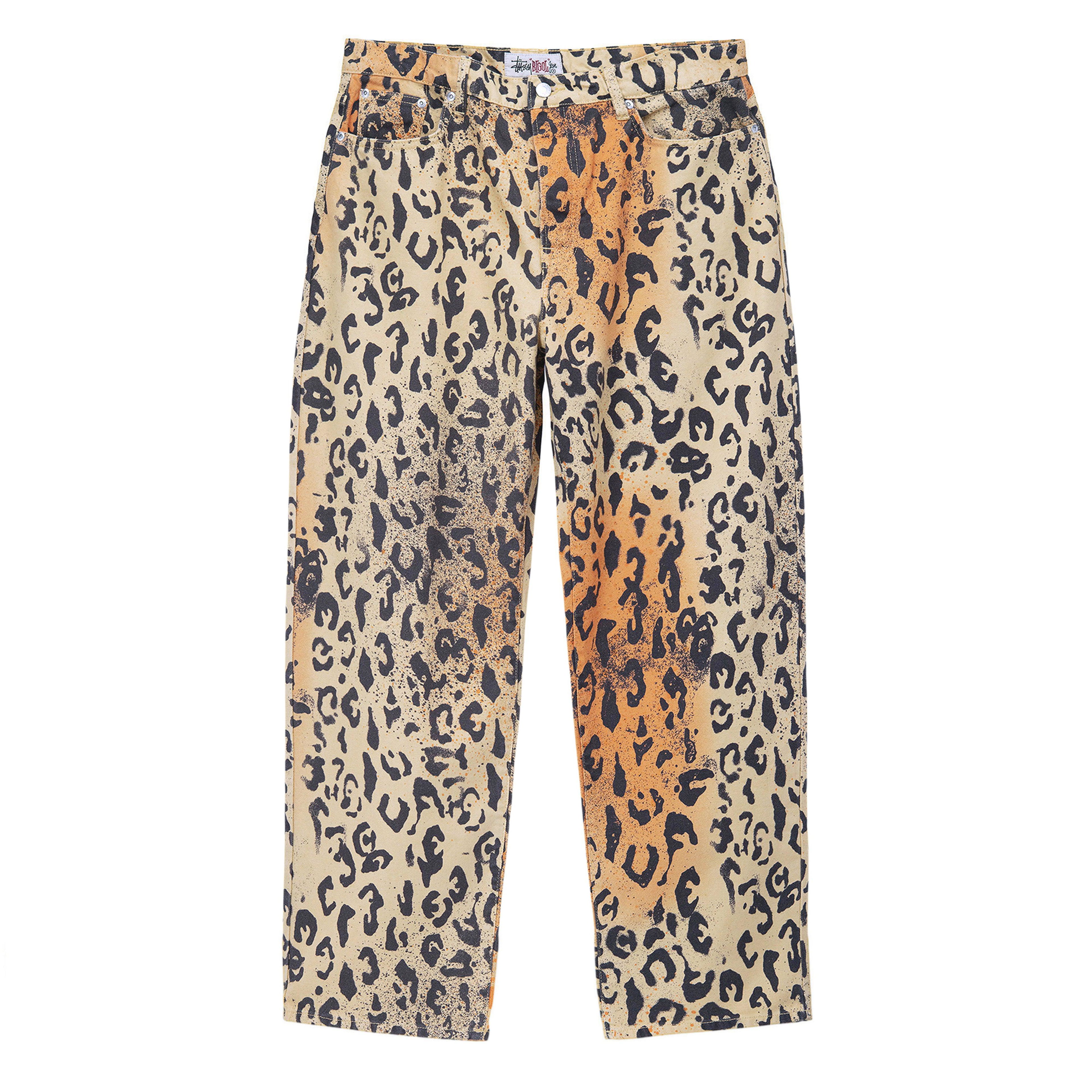 Stüssy Stencil Canvas Big Ol' Jeans (Leopard) by STUSSY | jellibeans