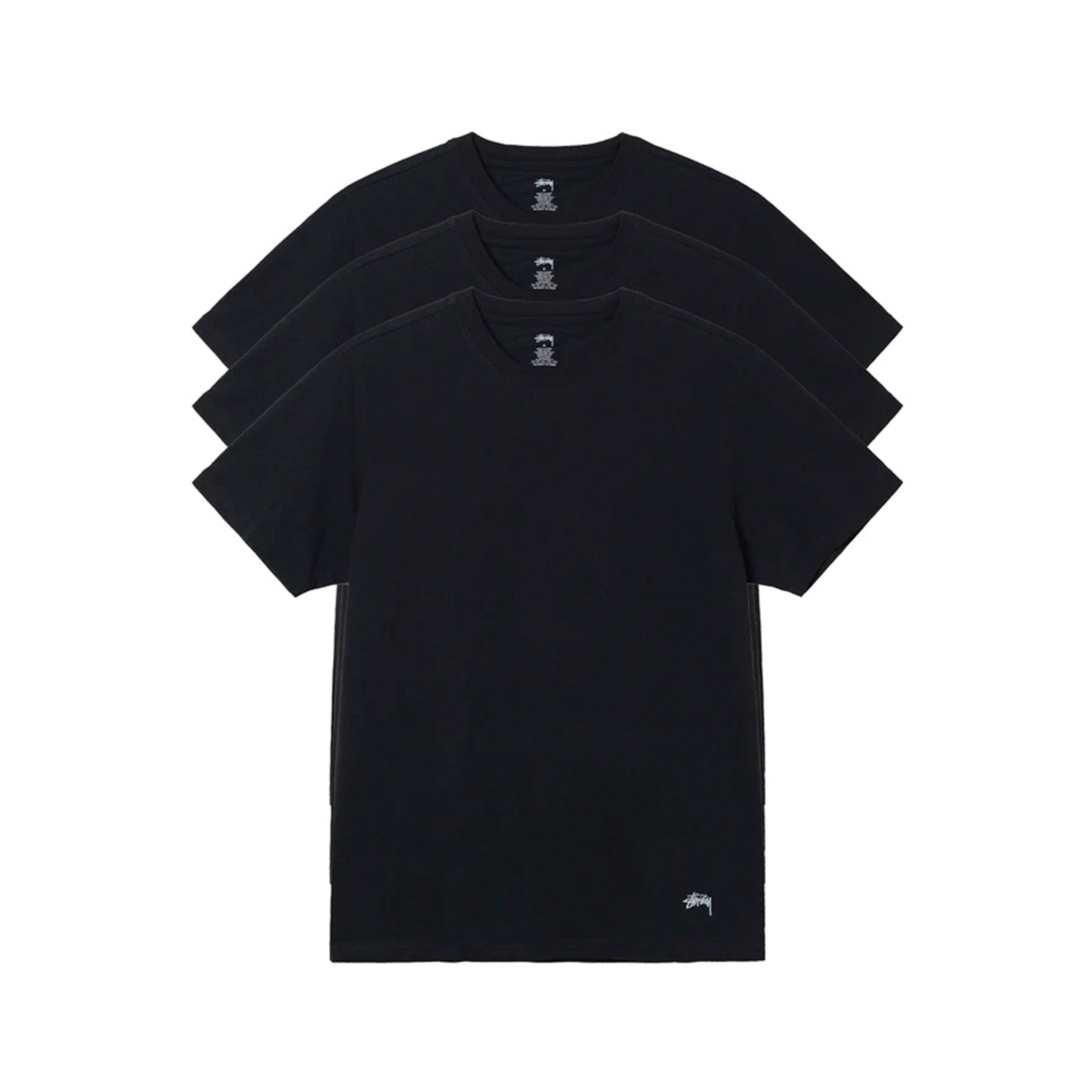 Stüssy - Undershirt 3 Pack - (Black) by STUSSY Stüssy - Undershirt 3 Pack - (Black) by STUSSY