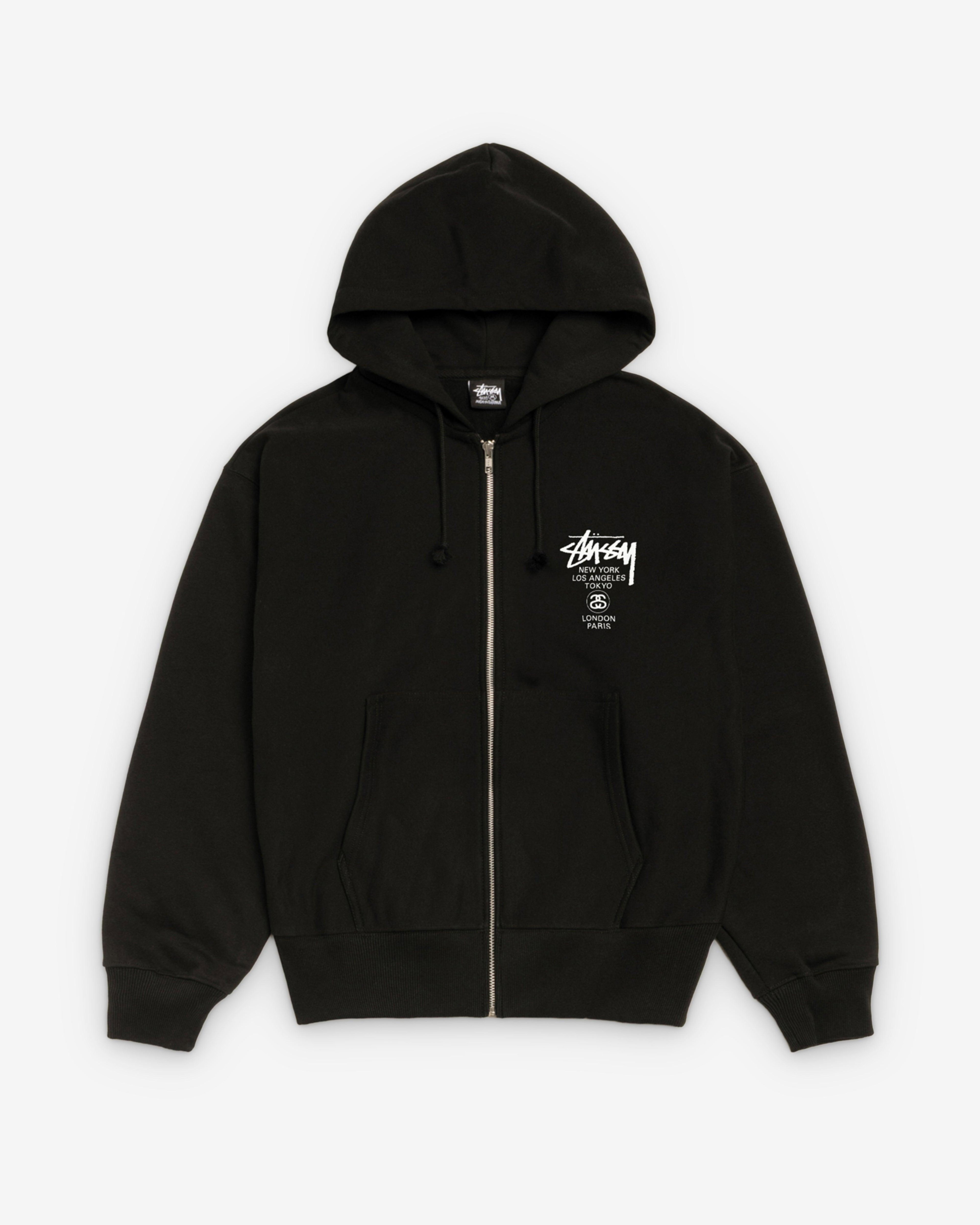 Stüssy - World Tour Zip Hood - (Black) by STUSSY