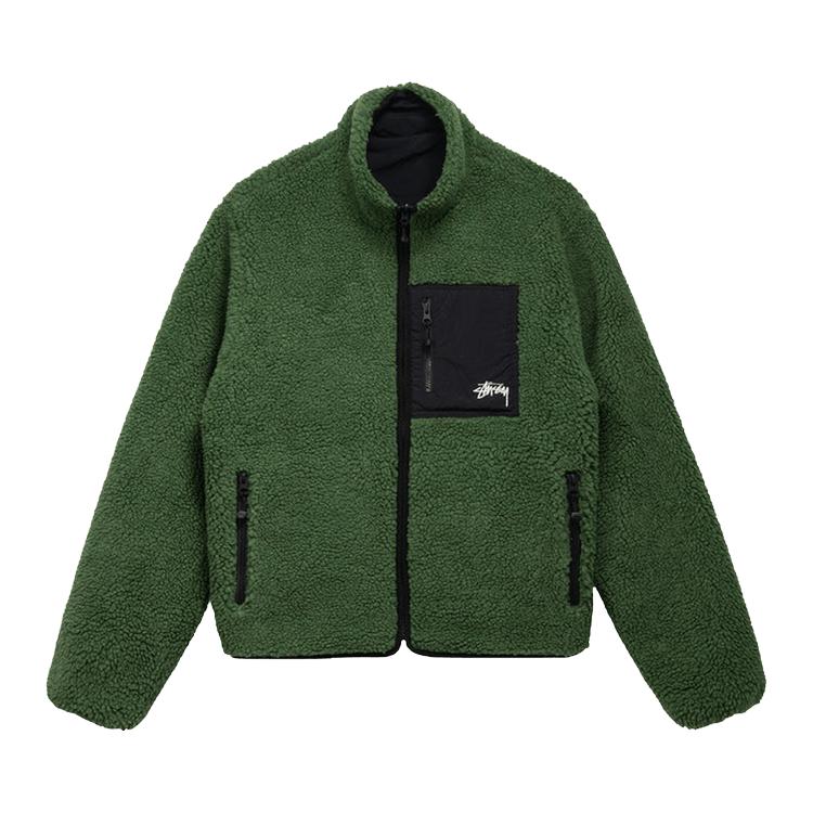 Stussy 8 Ball Sherpa Jacket 'Green' by STUSSY