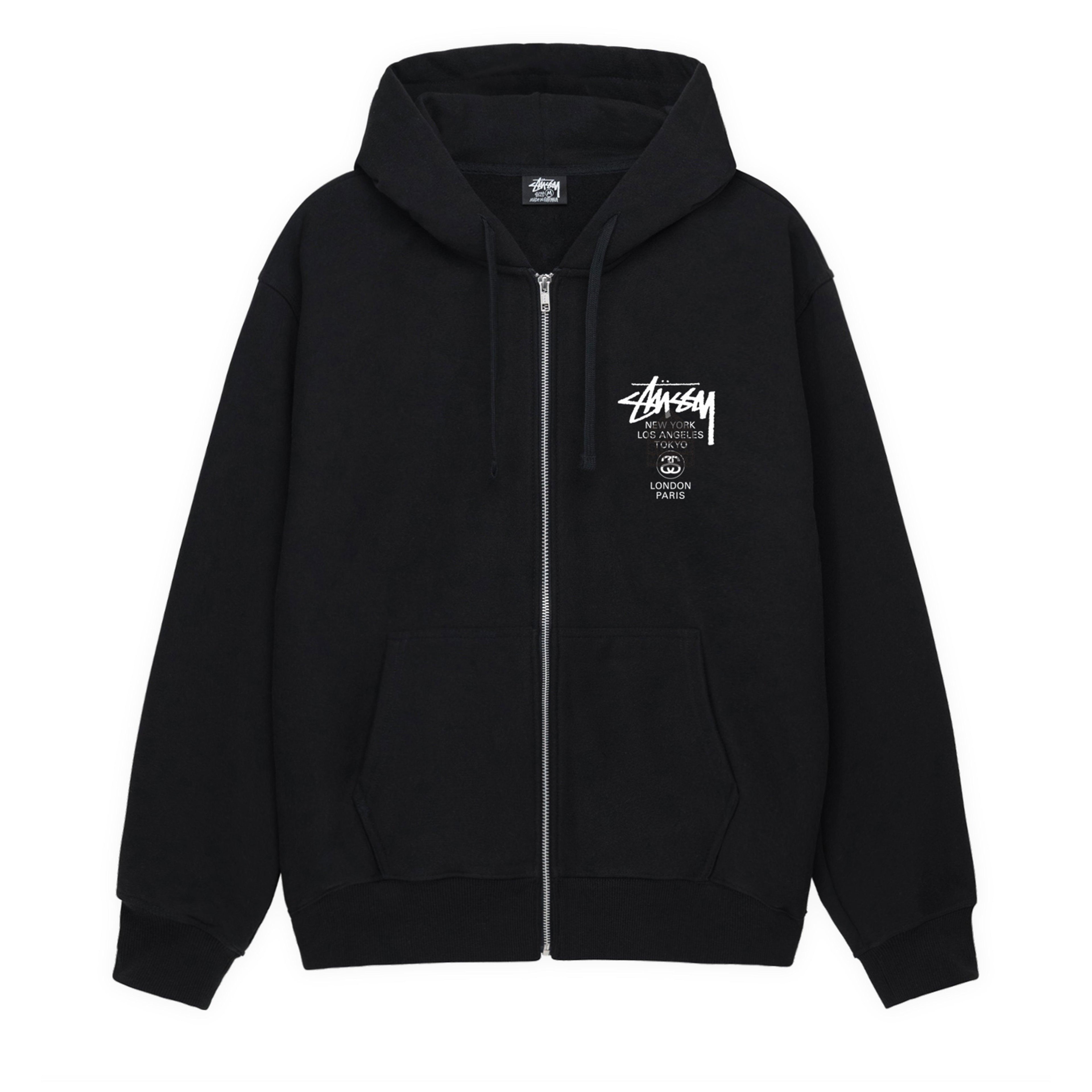 Stussy - DSM World Tour Zip Hood - (Black) by STUSSY