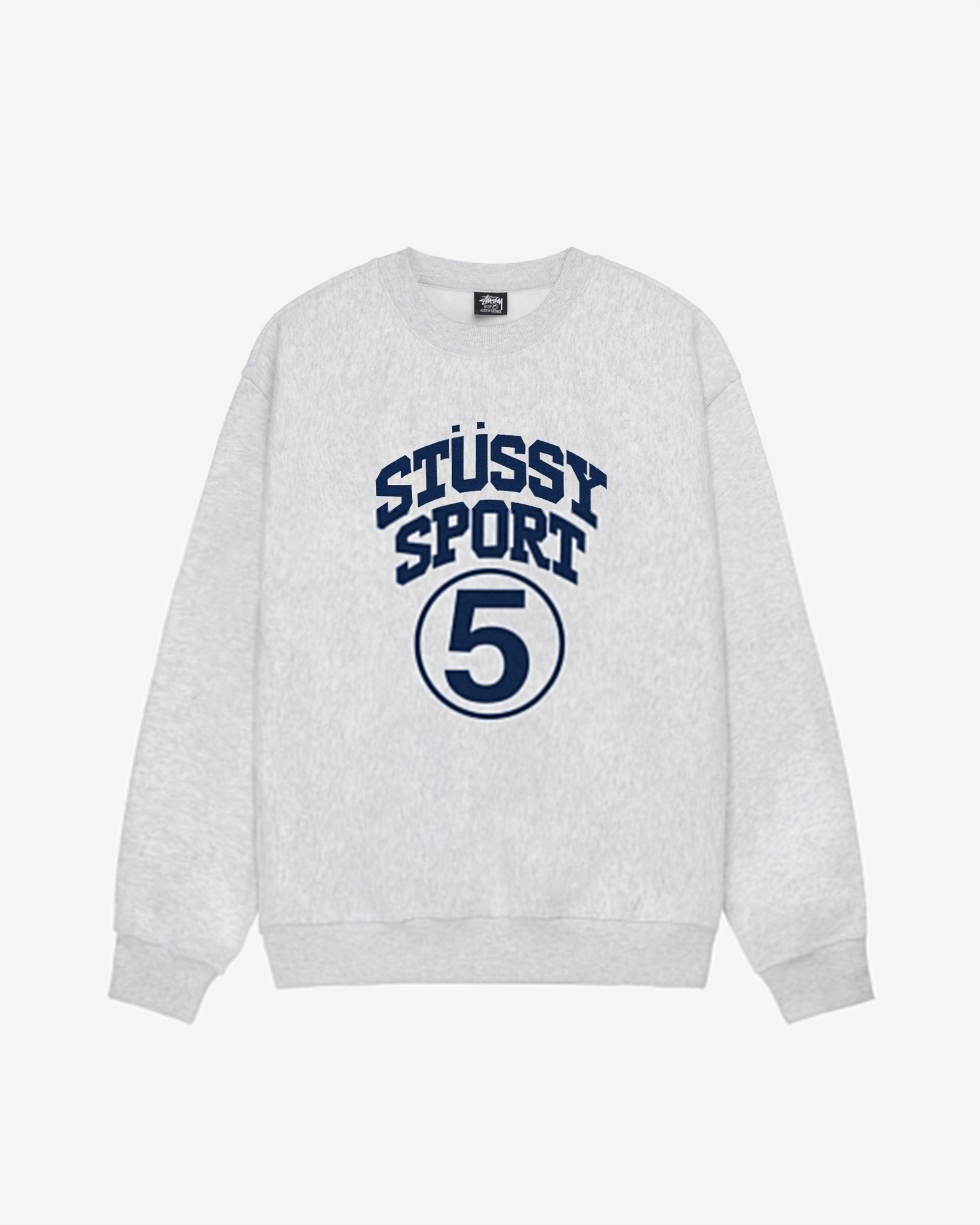 Stussy - Men's 5 Sport Crew - (Ash) by STUSSY