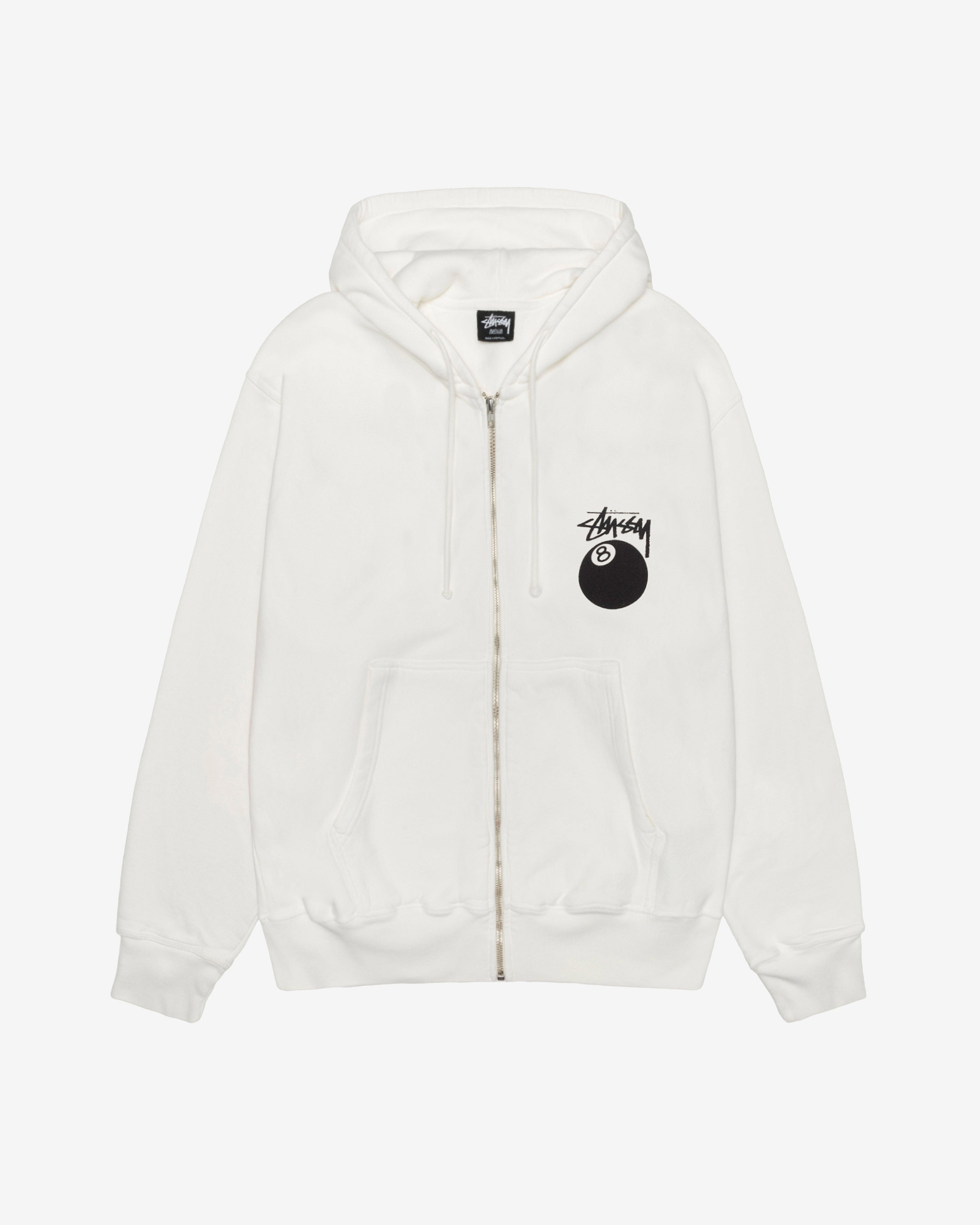 Stussy - Men's 8 Ball Pig. Dyed Zip Hood - (Natural) by STUSSY