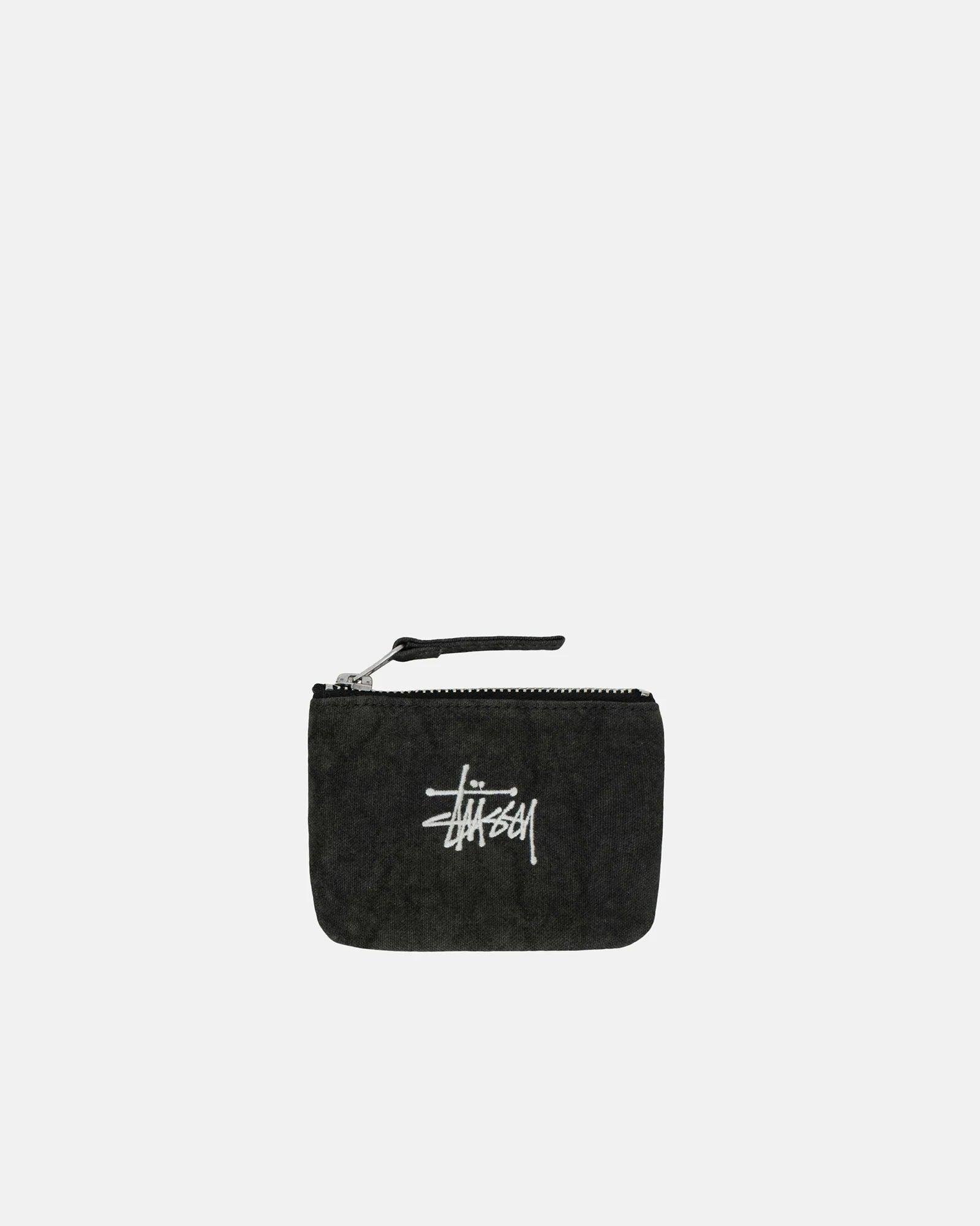 Stussy - Men's Canvas Coin Pouch - (Washed Black) by STUSSY
