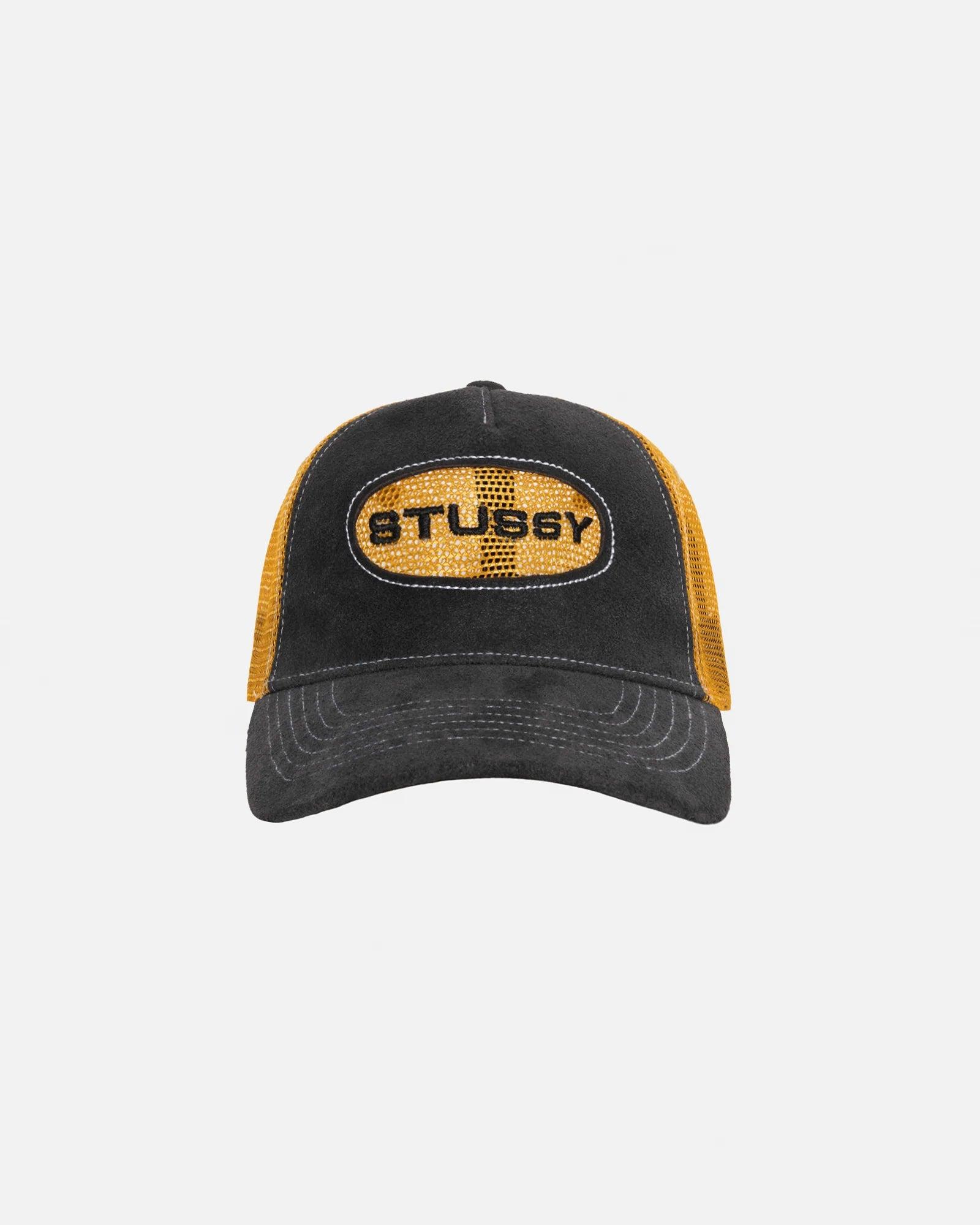 Stussy - Men's Cut Out Leather Trucker Cap - (Honey) by STUSSY
