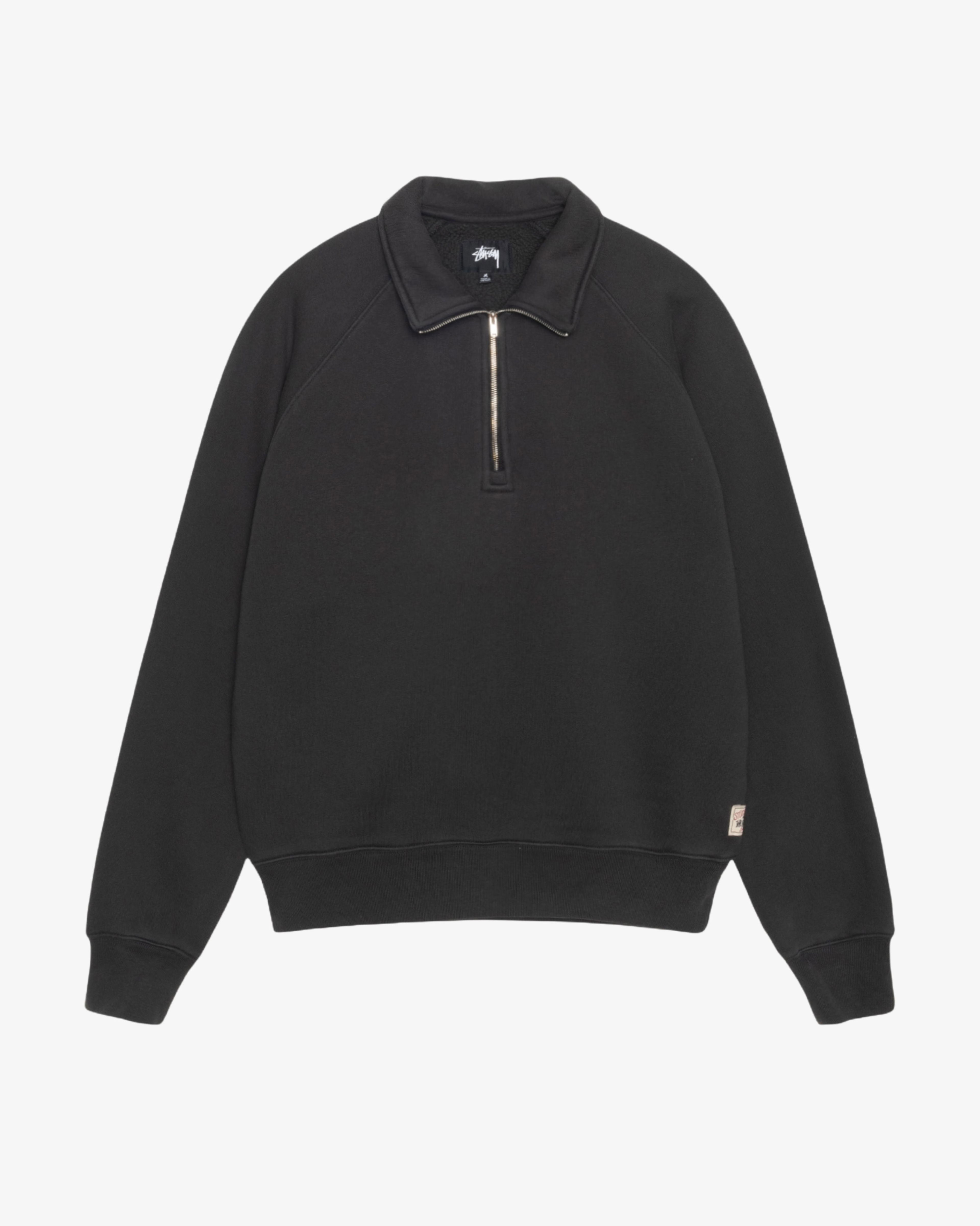 Stussy - Men's Fleece Raglan Zip Mock - (Wabl) by STUSSY Stussy - Men's Fleece Raglan Zip Mock - (Wabl) by STUSSY