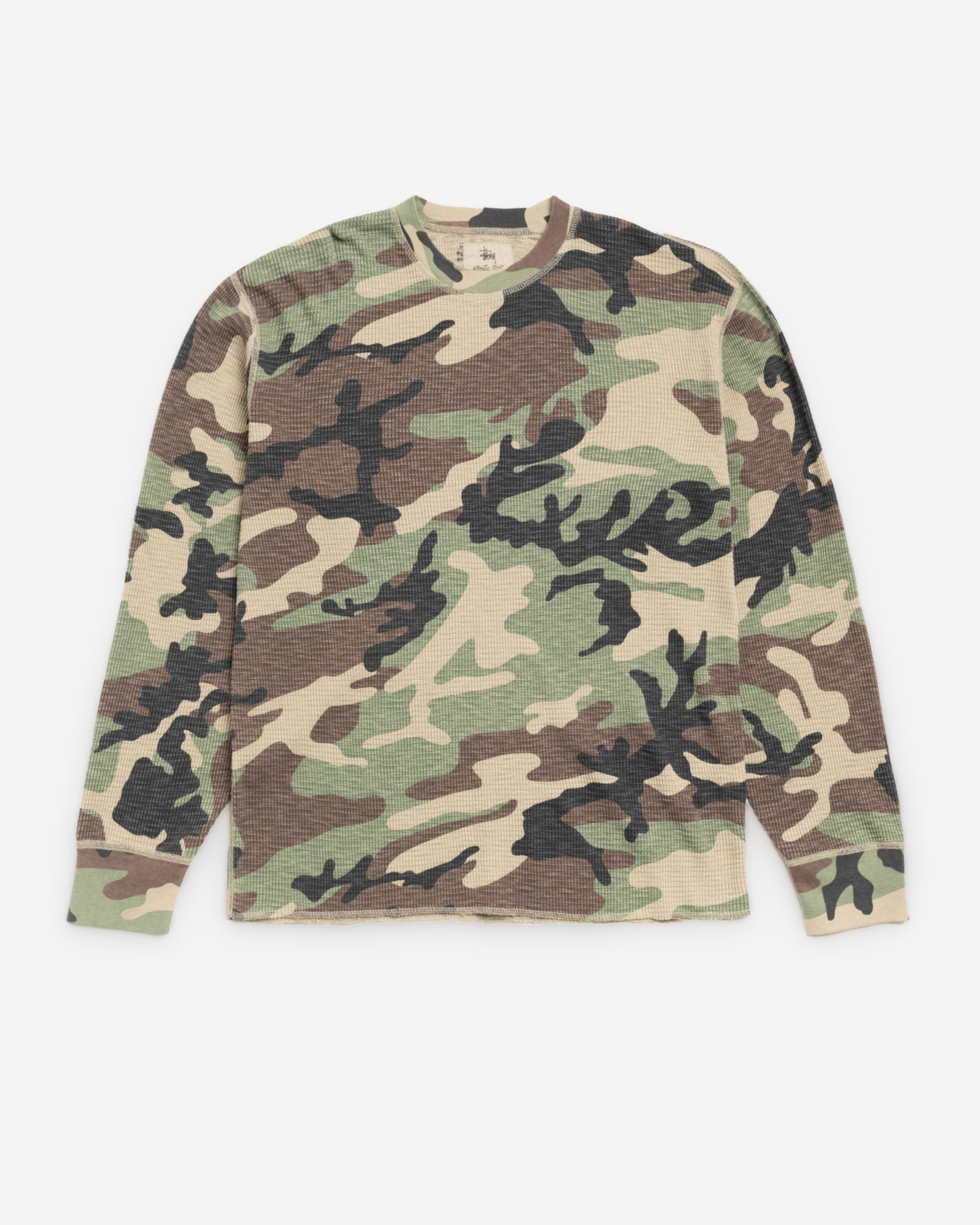Stussy - Men's Pigment Dyed Long Sleeve Thermal - (Camo) by STUSSY