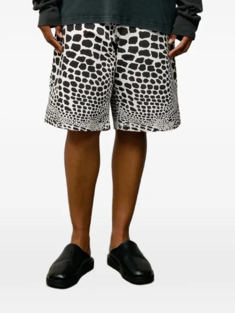 giraffe-print twill shorts by STUSSY