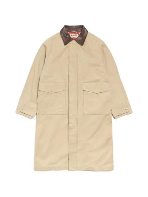 leather-collar cotton coat by STUSSY