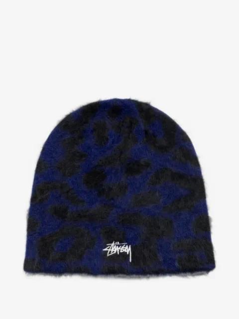leopard-print cashmere beanie hat by STUSSY