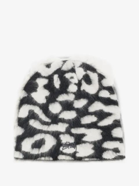 leopard-print cashmere beanie hat by STUSSY