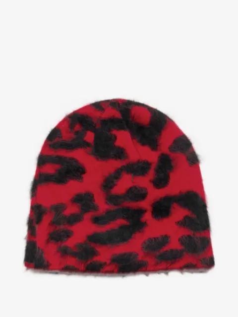 leopard-print cashmere beanie hat by STUSSY