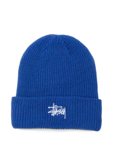 logo-embroidered ribbed-knit beanie hat by STUSSY
