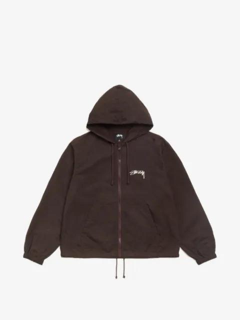 logo-print hoodied jacket by STUSSY