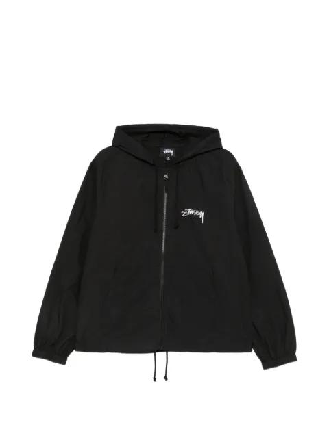 logo-print hoodied jacket by STUSSY
